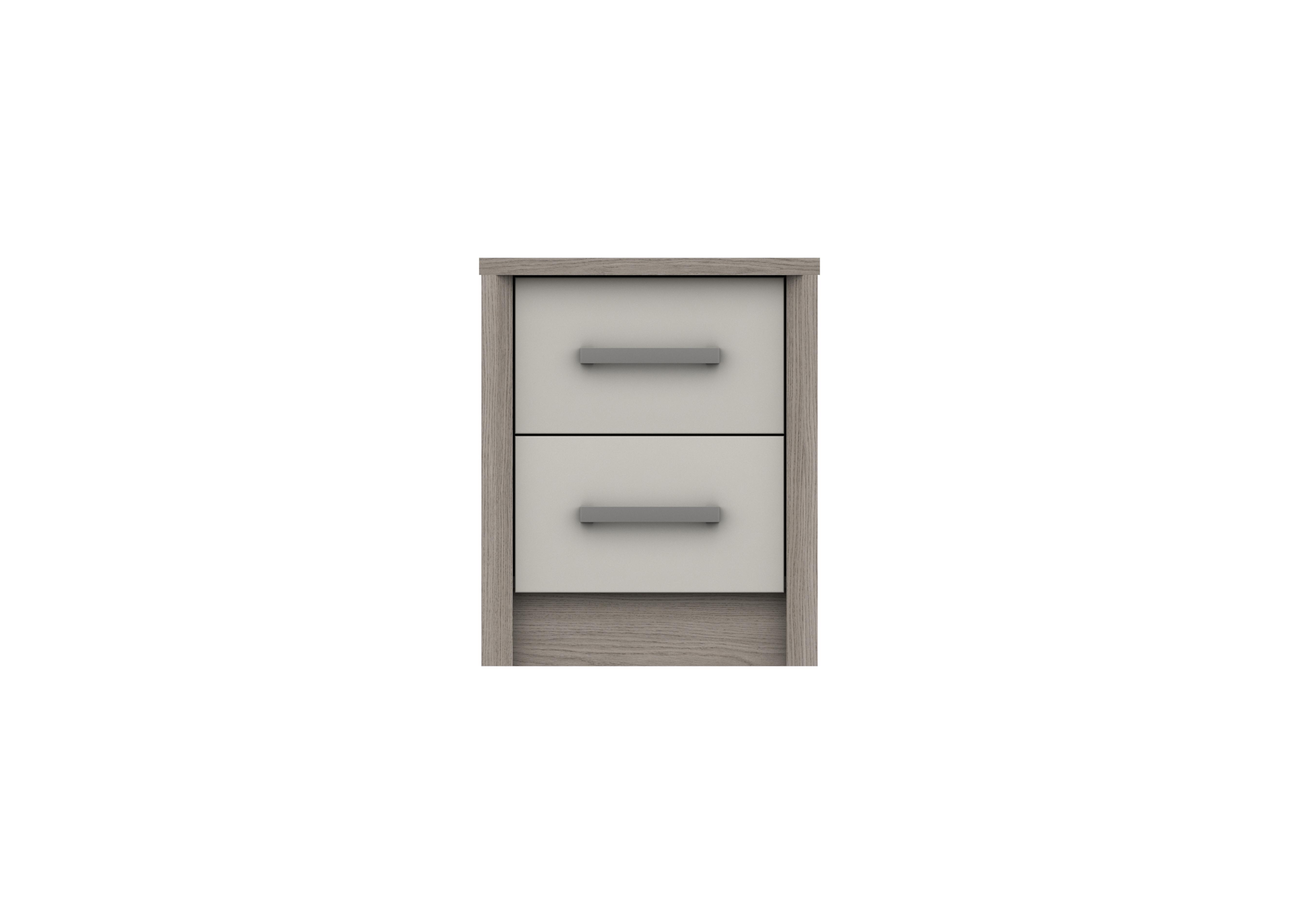 Euston 2 Drawer Bedside Chest in Grey Oak / White Grey Gloss on Furniture Village