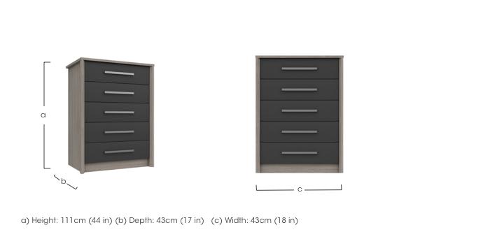 Euston 5 Drawer Narrow Chest in  on Furniture Village