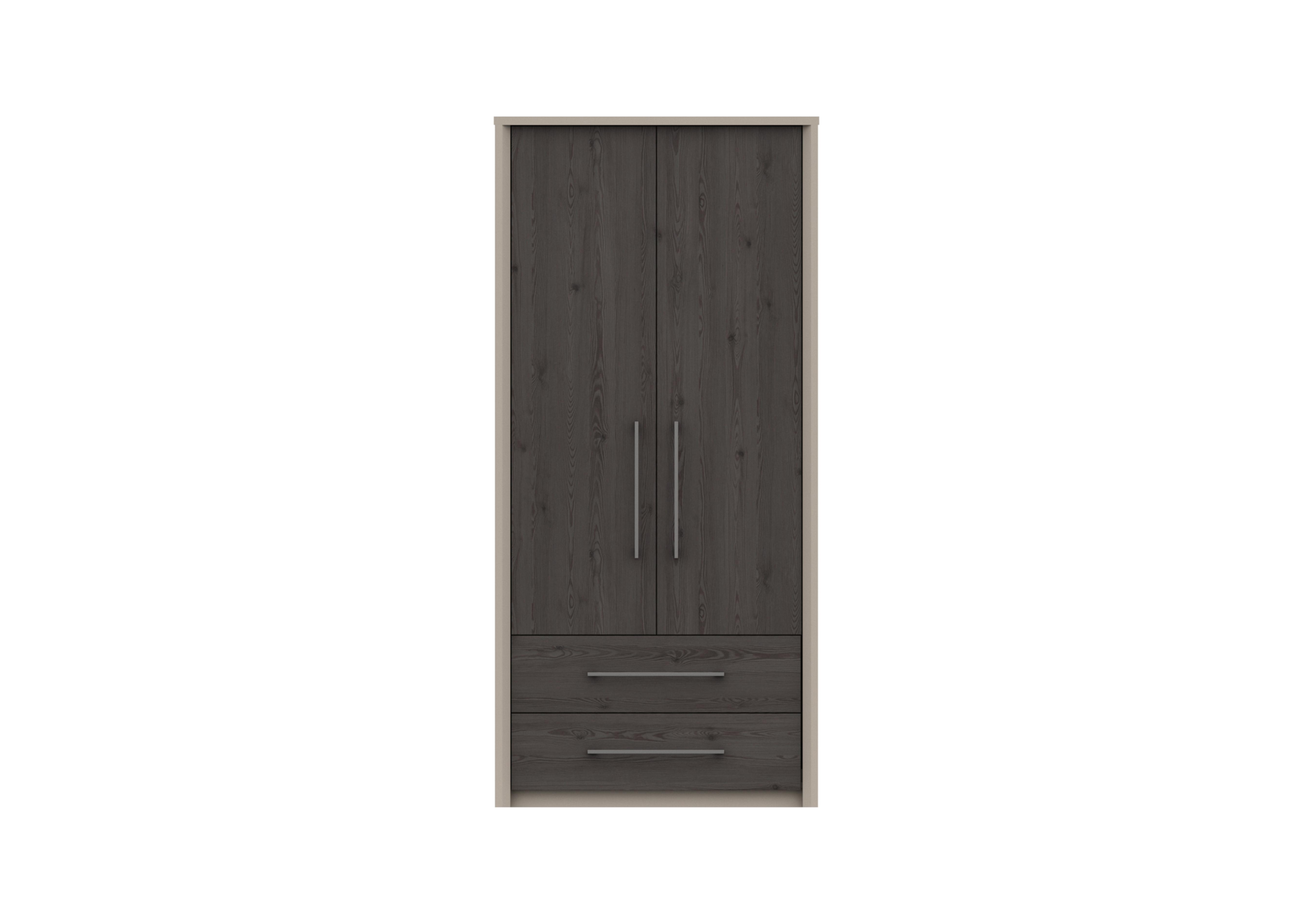 Paddington 2 Door 2 Drawer Wardrobe in Fired Earth/Anthracite Larch on Furniture Village