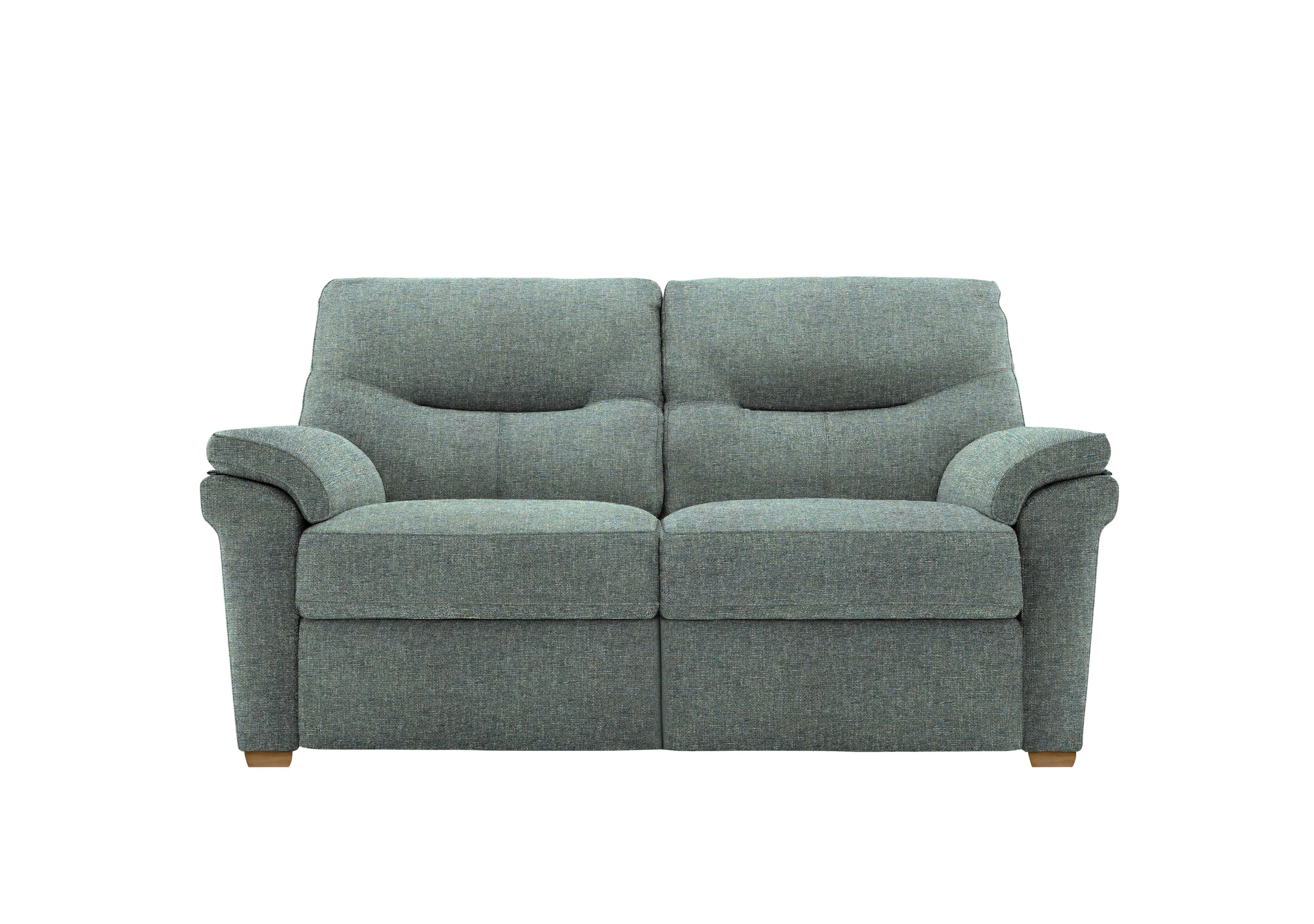 Seattle 2 Seater Fabric Sofa with Wooden Feet in A020 Dapple Kingfisher Ok on Furniture Village