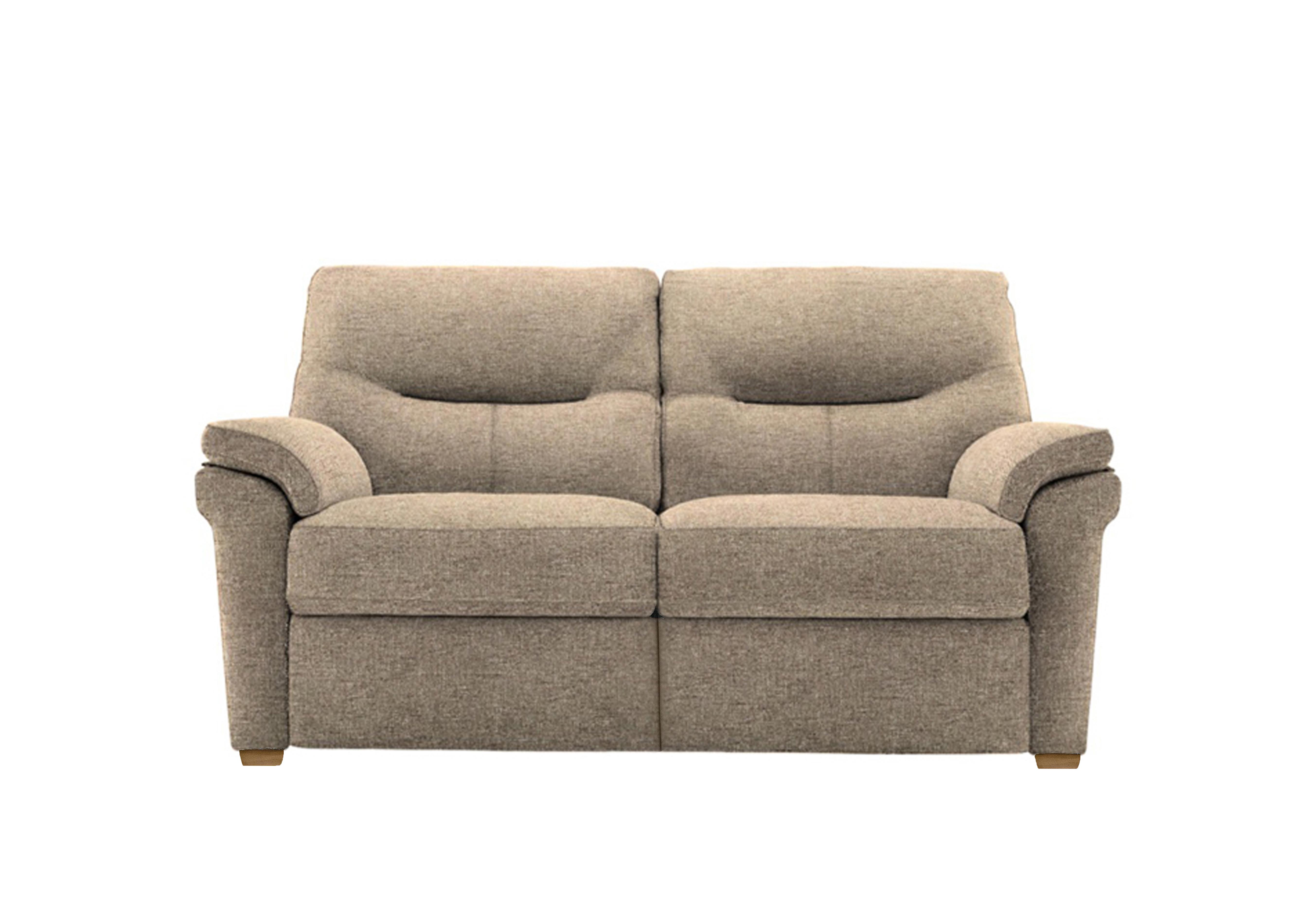 Seattle 2 Seater Fabric Sofa with Wooden Feet in A022 Dapple Sparrow Ok on Furniture Village