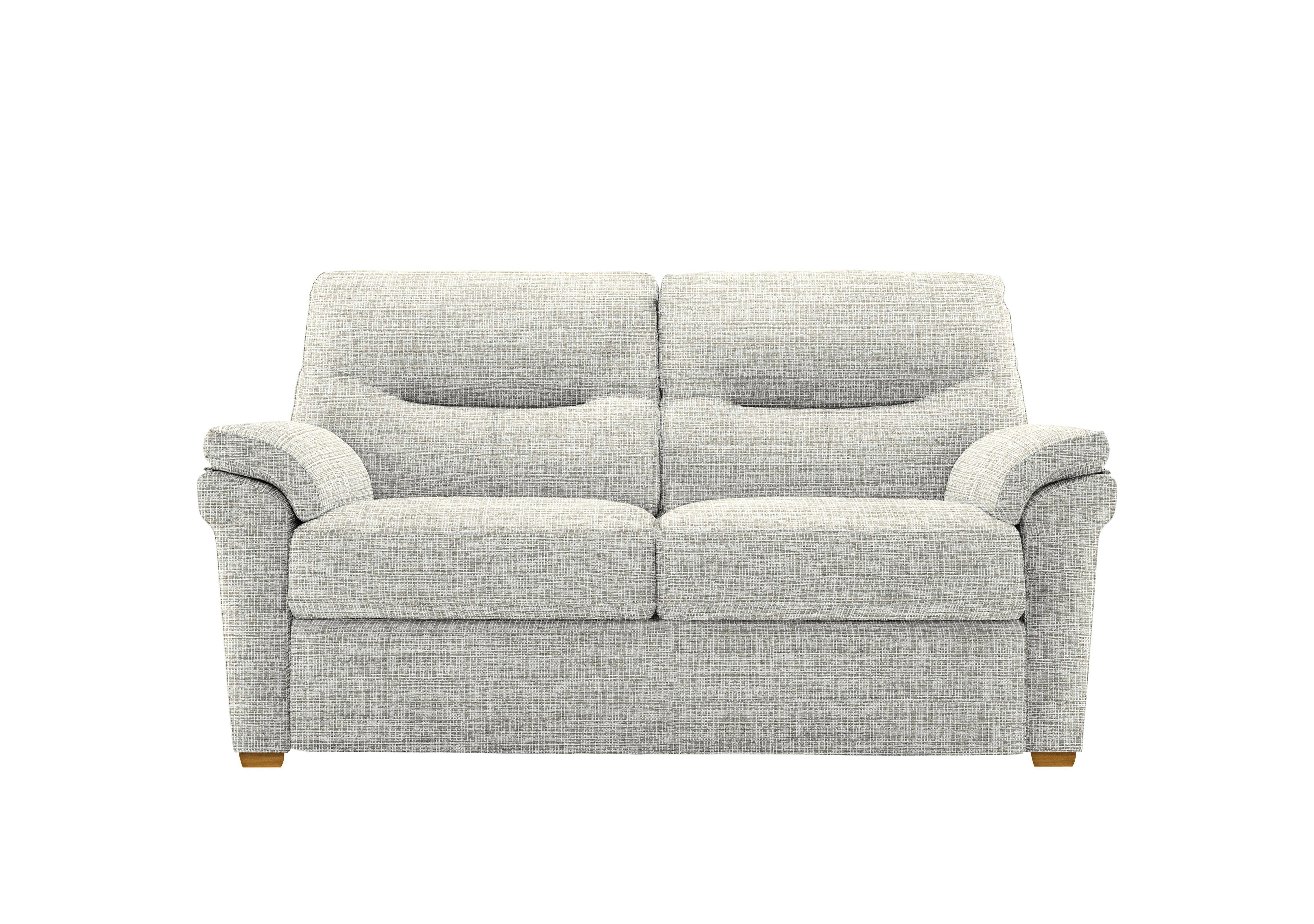 Seattle 2 Seater Fabric Sofa with Wooden Feet in B920 Waffle Taupe Ok on Furniture Village