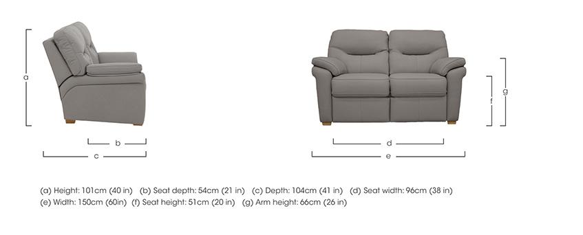 Seattle 2 Seater Leather Sofa with Wooden Feet in  on Furniture Village