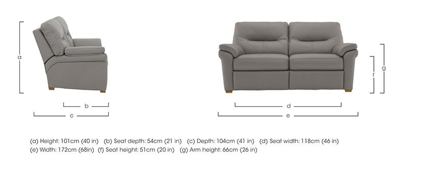 Seattle 2.5 Seater Leather Sofa with Wooden Feet in  on Furniture Village
