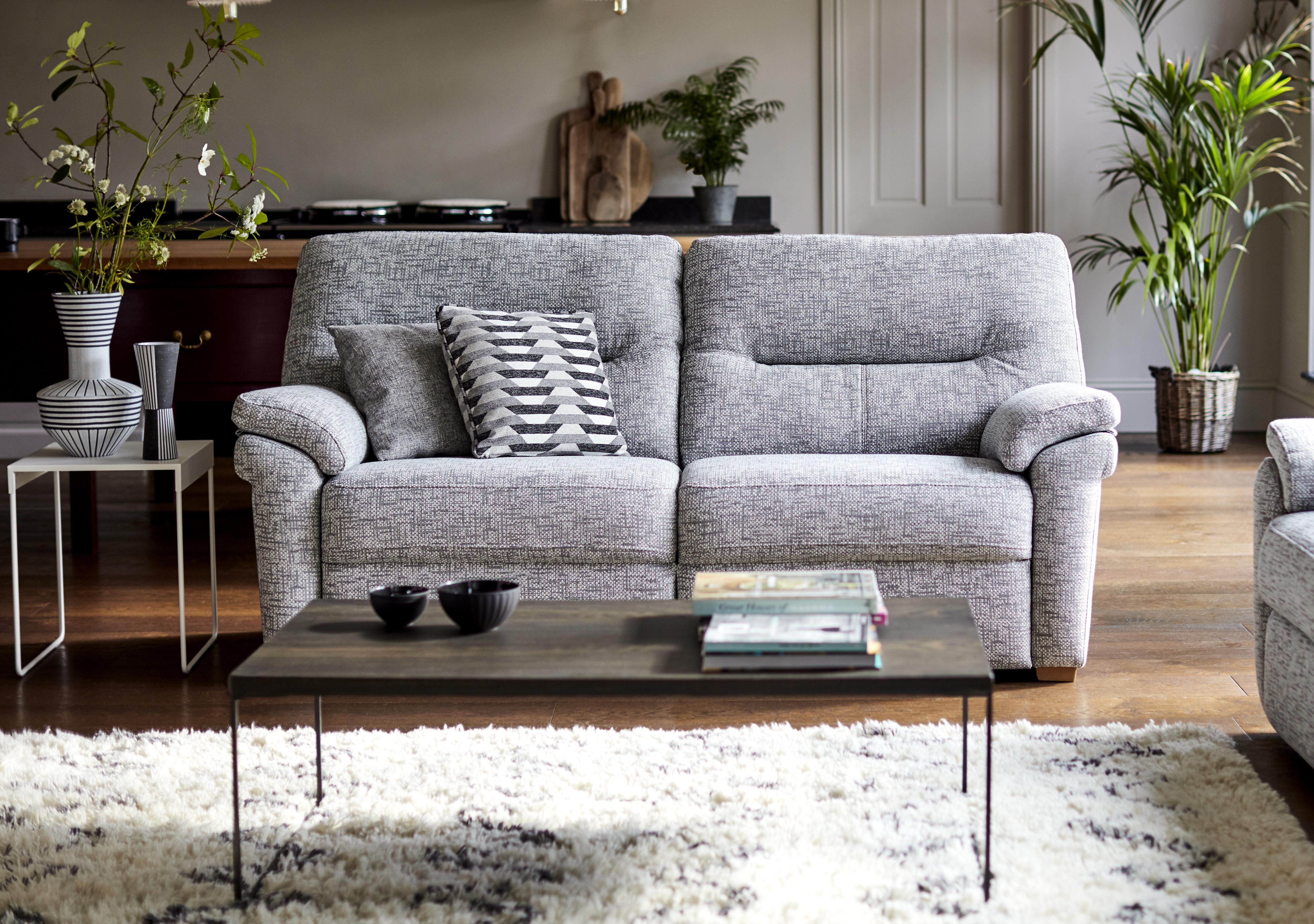 Seattle 3 Seater Fabric Sofa with Wooden Feet in  on Furniture Village