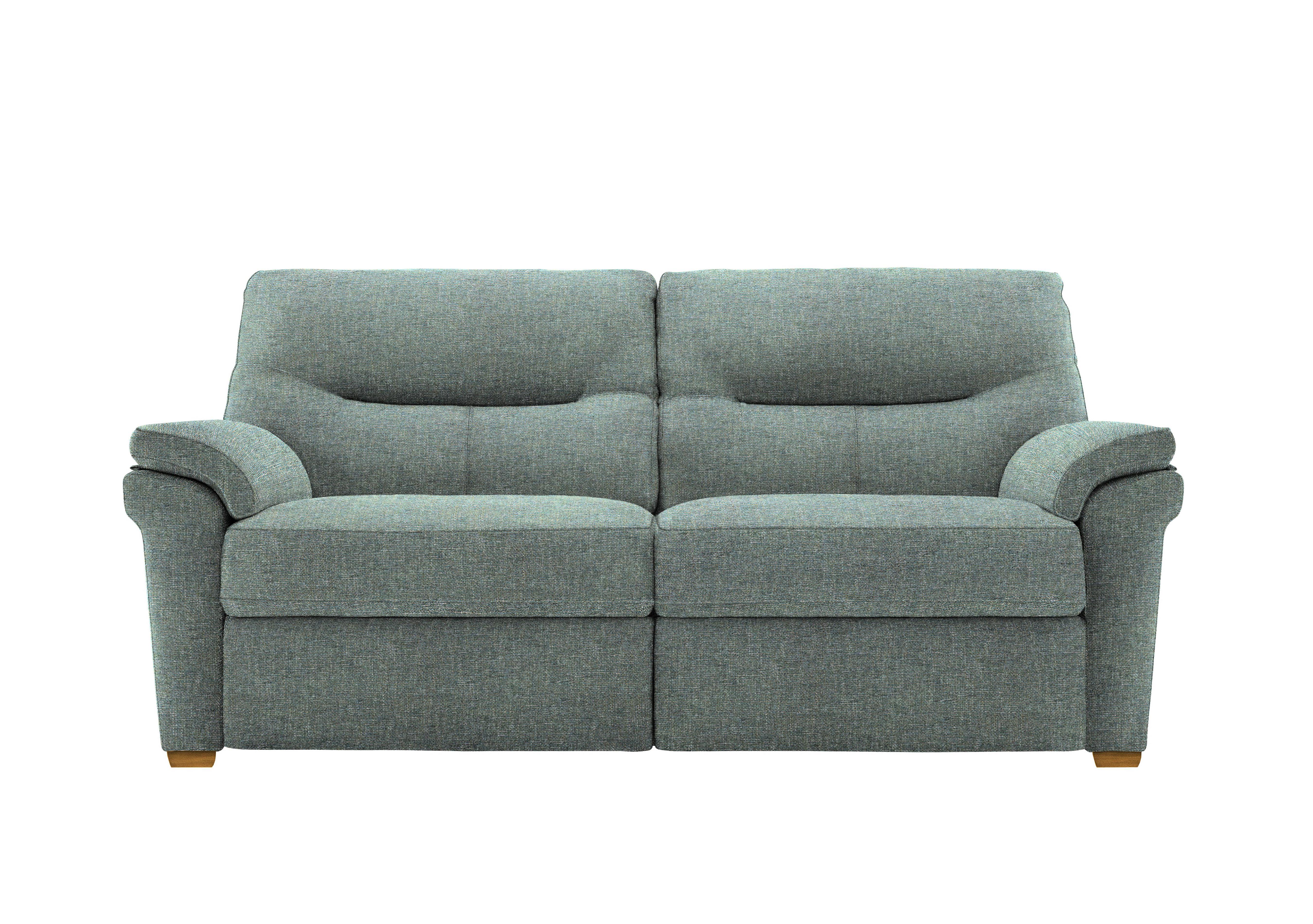 Seattle 3 Seater Fabric Sofa with Wooden Feet in A020 Dapple Kingfisher Ok on Furniture Village