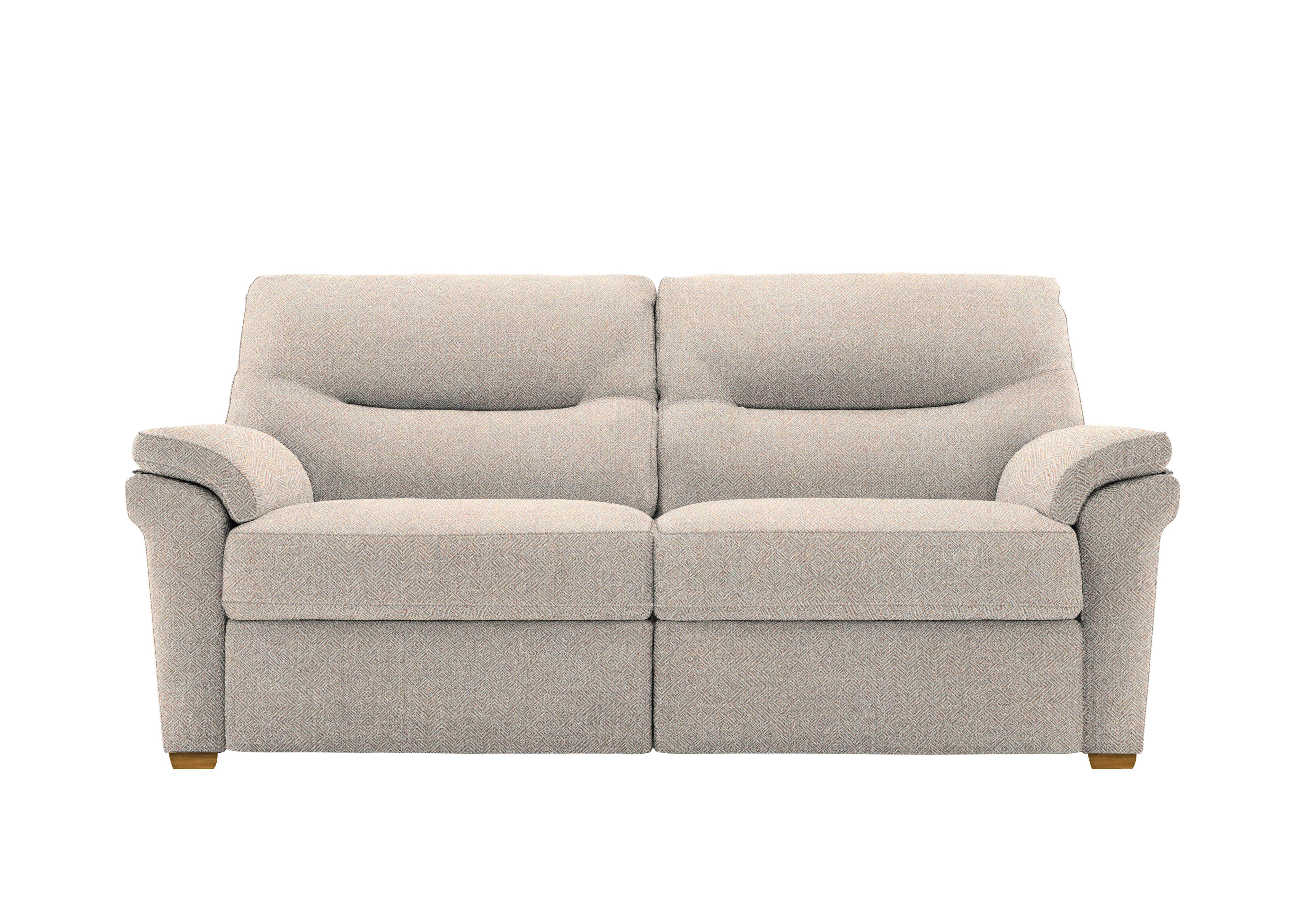 Seattle 3 Seater Fabric Sofa with Wooden Feet in B011 Nebular Blush Ok on Furniture Village