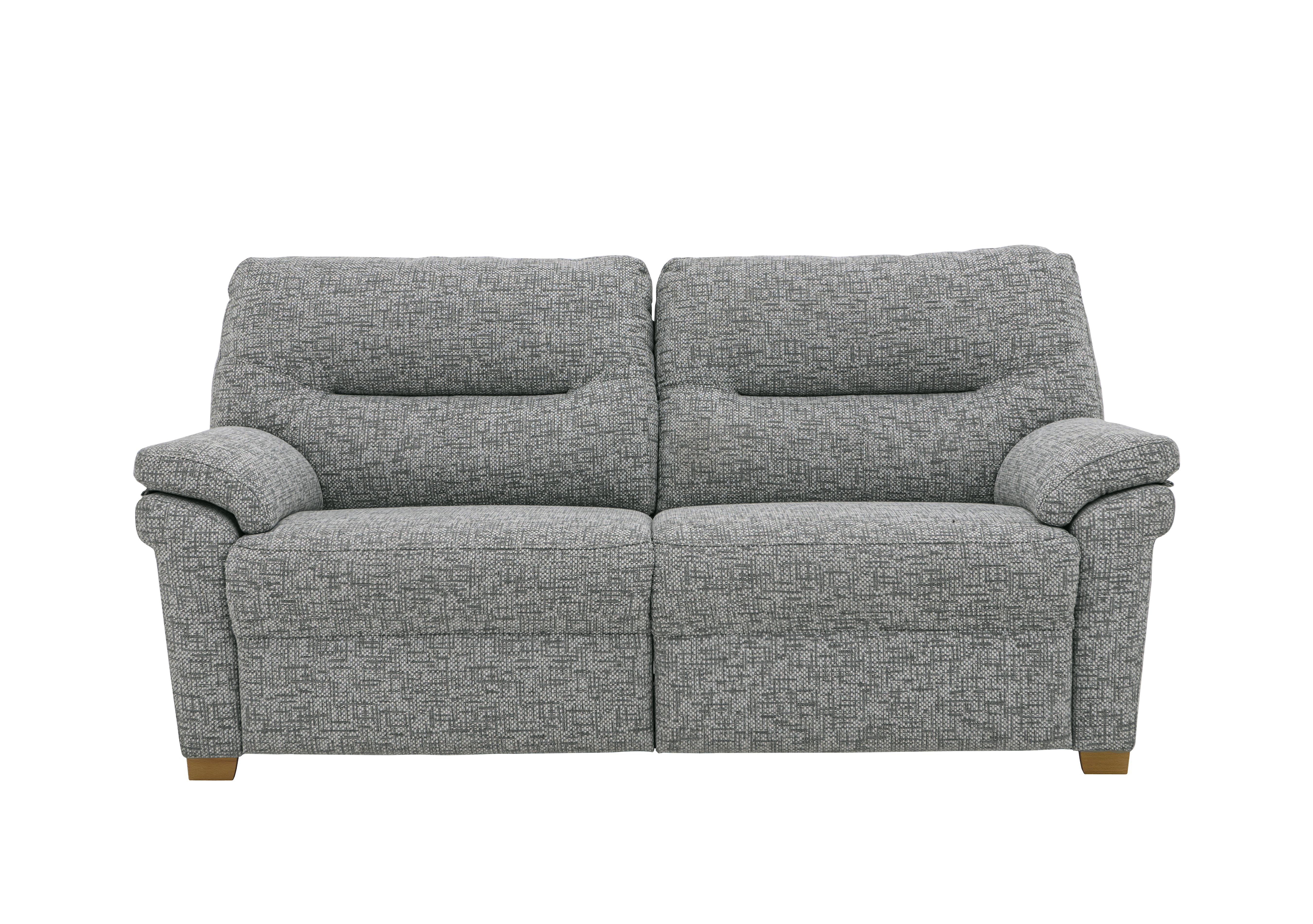 Seattle 3 Seater Fabric Sofa with Wooden Feet in B030 Remco Light Grey Ok on Furniture Village