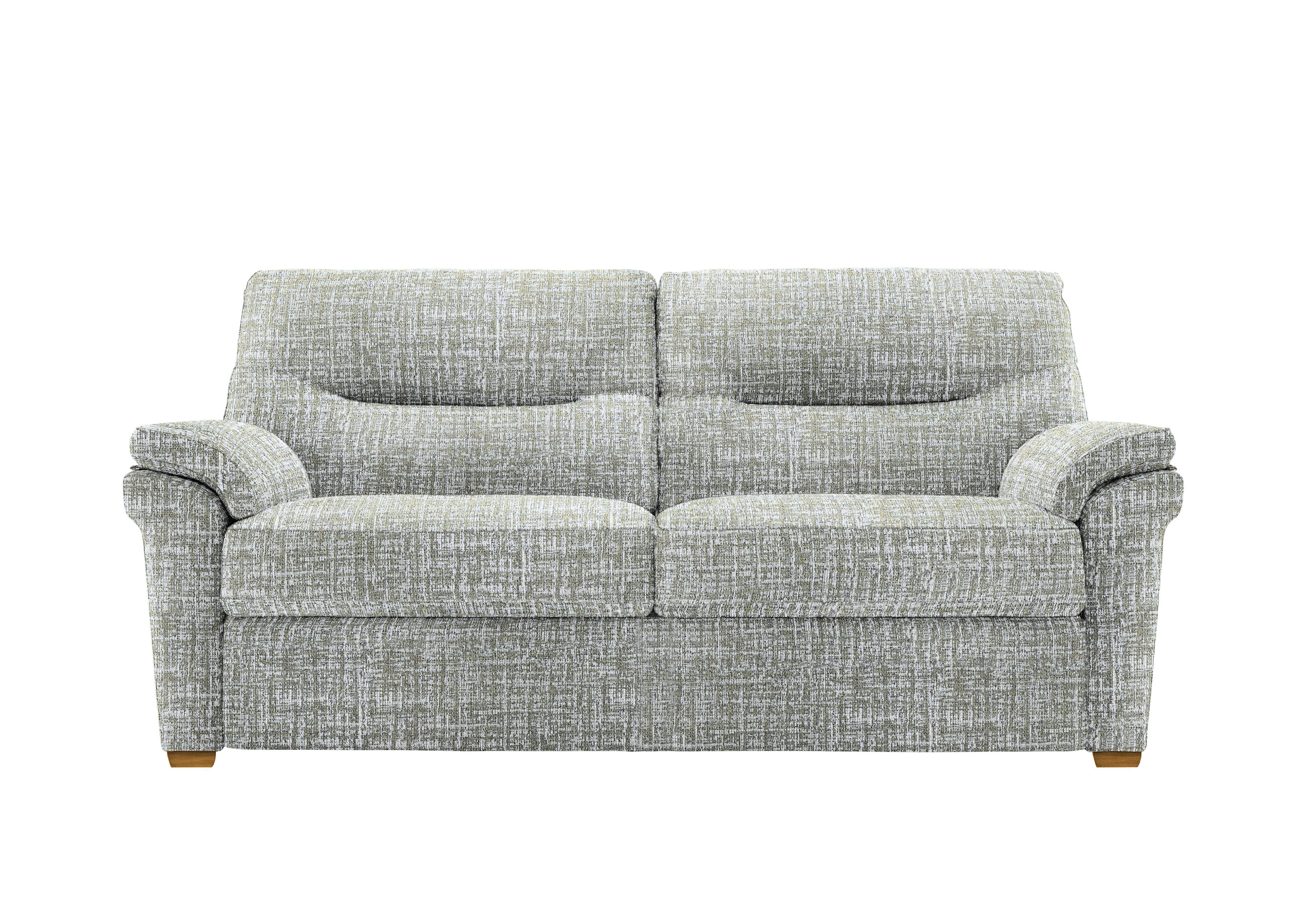 Seattle 3 Seater Fabric Sofa with Wooden Feet in B102 Shore Oatmeal Ok on Furniture Village