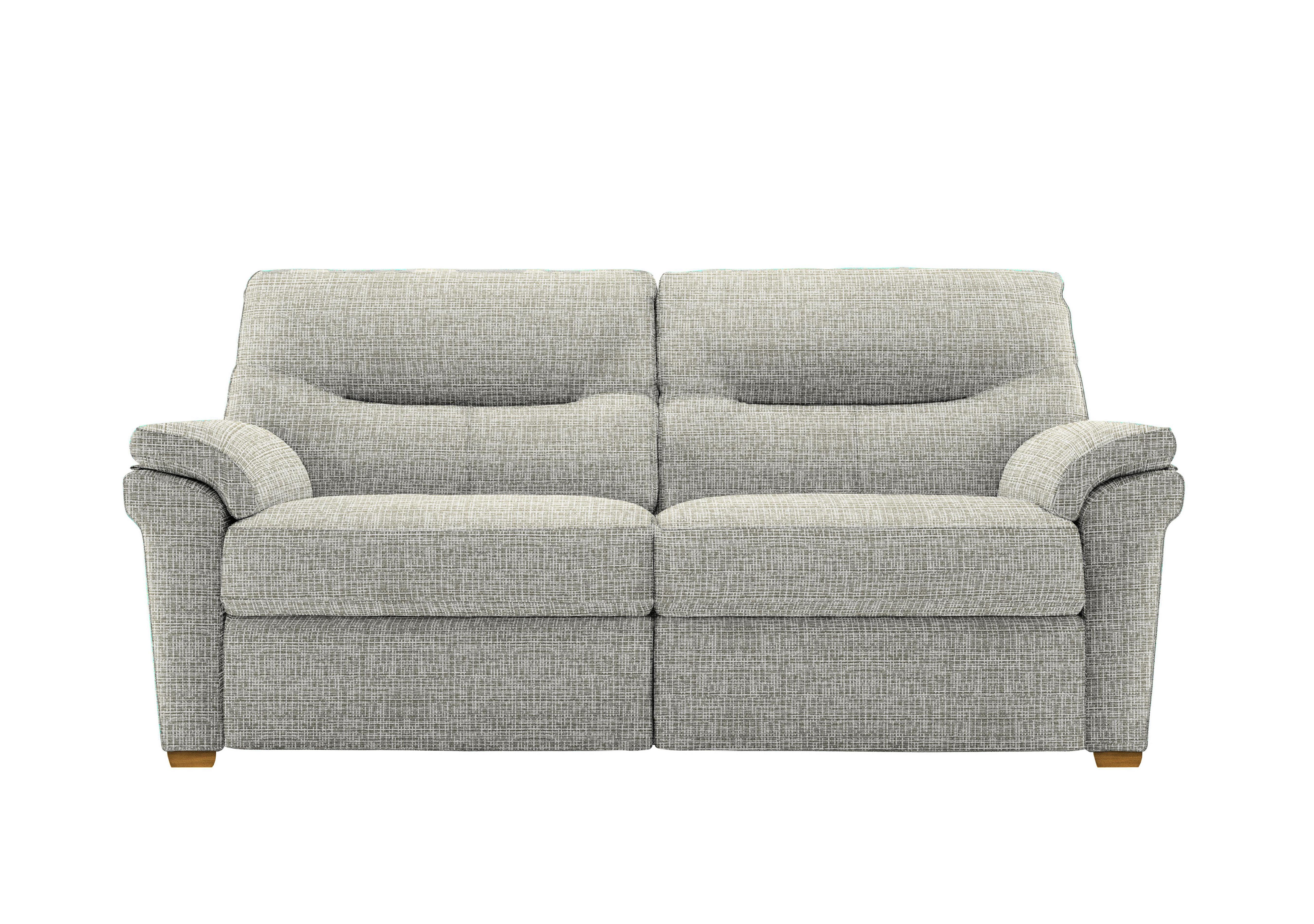 Seattle 3 Seater Fabric Sofa with Wooden Feet in B921 Waffle Smoke Ok on Furniture Village