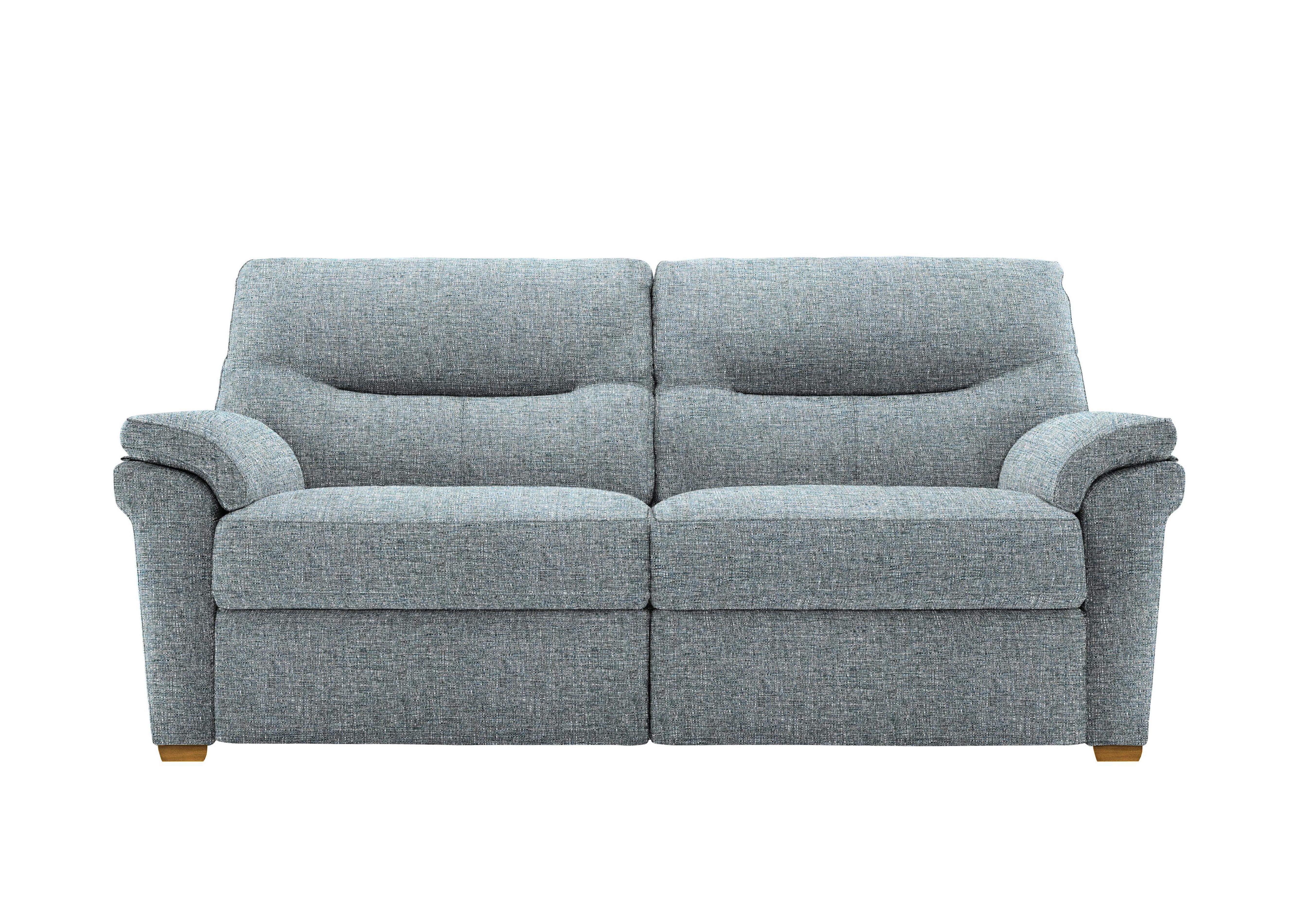 Seattle 3 Seater Fabric Sofa with Wooden Feet in B974 Arola Sky Ok on Furniture Village