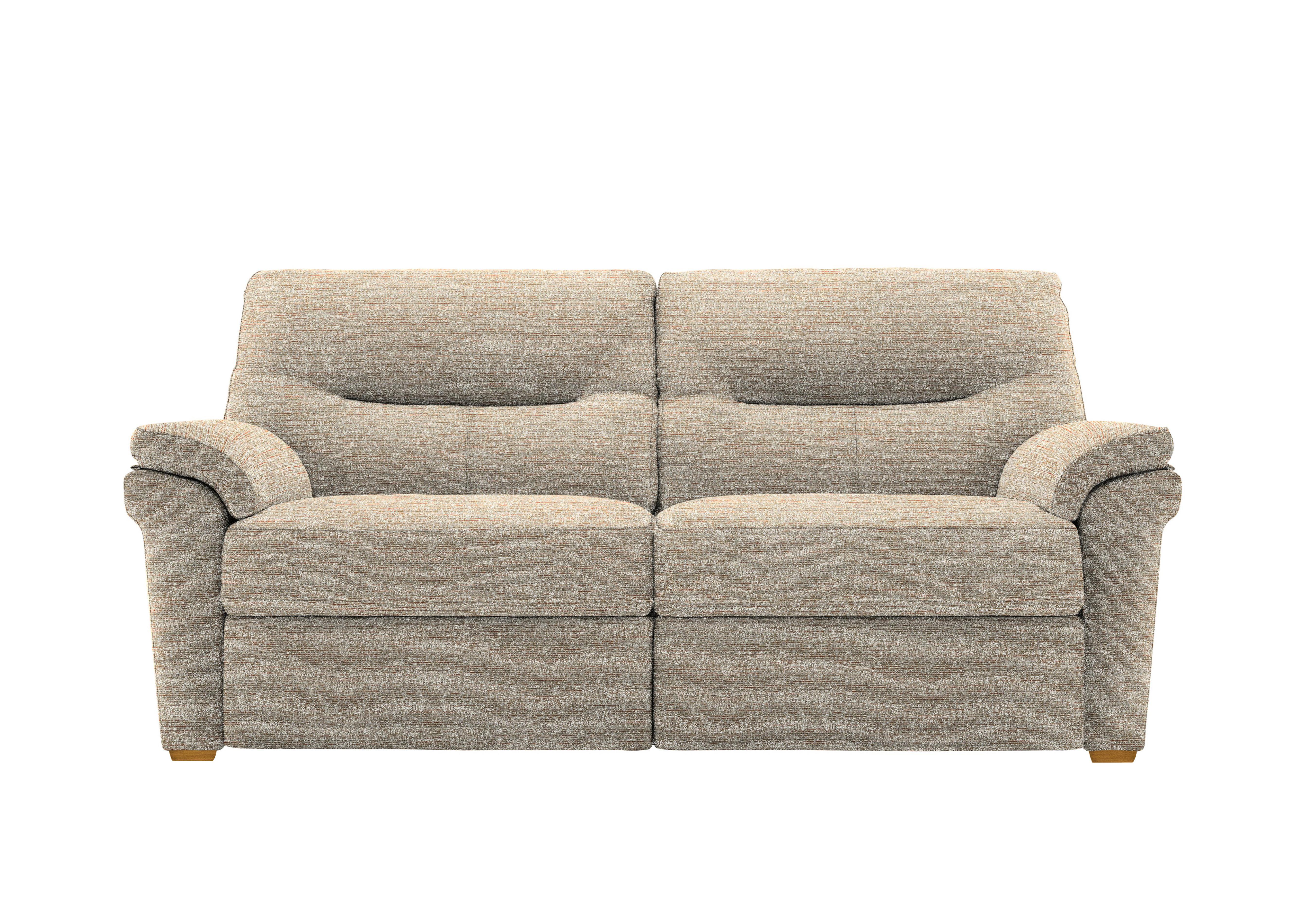 Seattle 3 Seater Fabric Sofa with Wooden Feet in C030 Kampala Beige Ok on Furniture Village