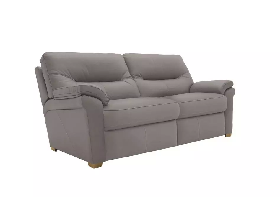 Seattle 3 Seater Leather Sofa with Wooden Feet