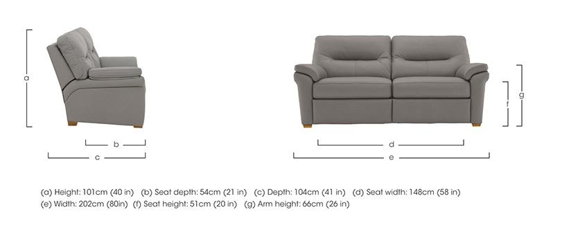 Seattle 3 Seater Leather Sofa with Wooden Feet in  on Furniture Village