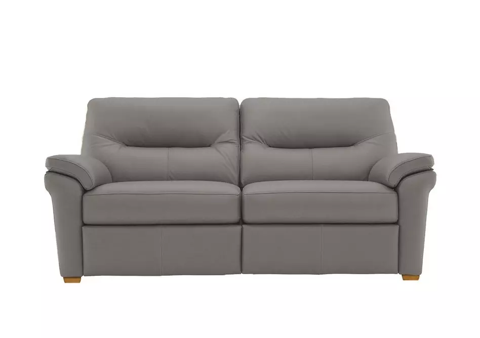 Seattle 3 Seater Leather Sofa with Wooden Feet