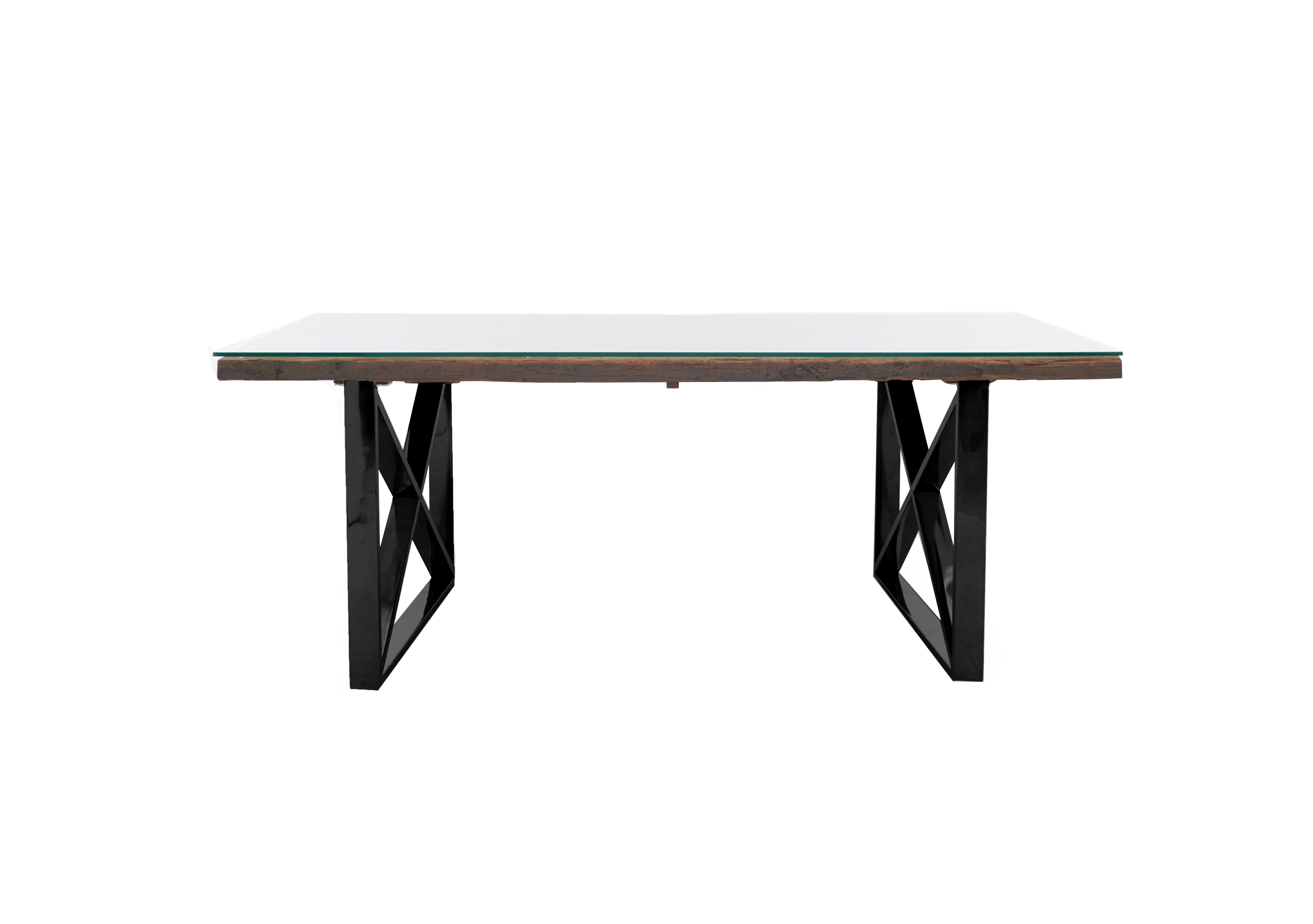 Noir Dining Table with X-Leg Base in  on Furniture Village