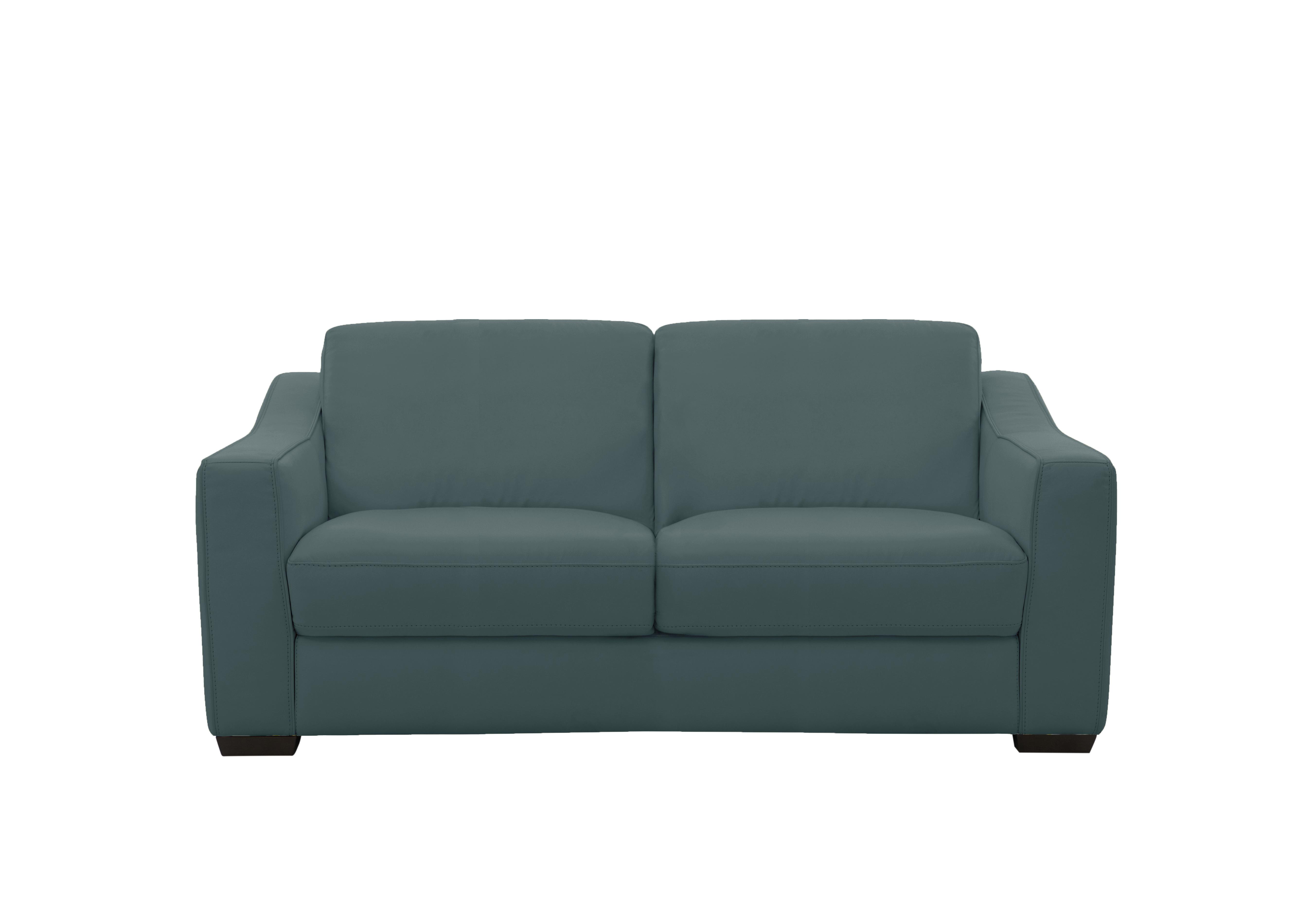 Optimus 2 Seater Leather Sofa in Bv-301e Lake Green on Furniture Village