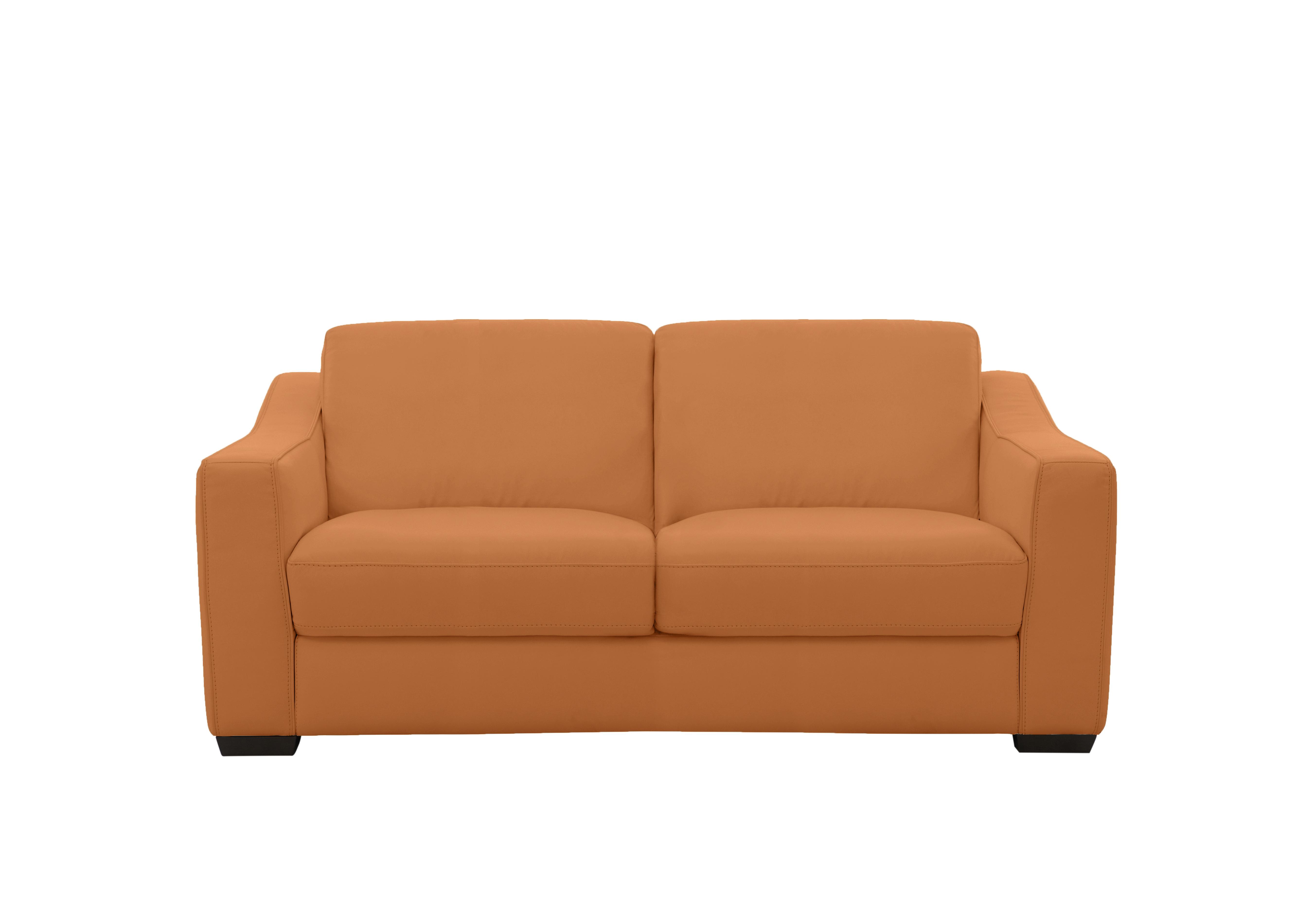 Optimus 2 Seater Leather Sofa in Bv-335e Honey Yellow on Furniture Village