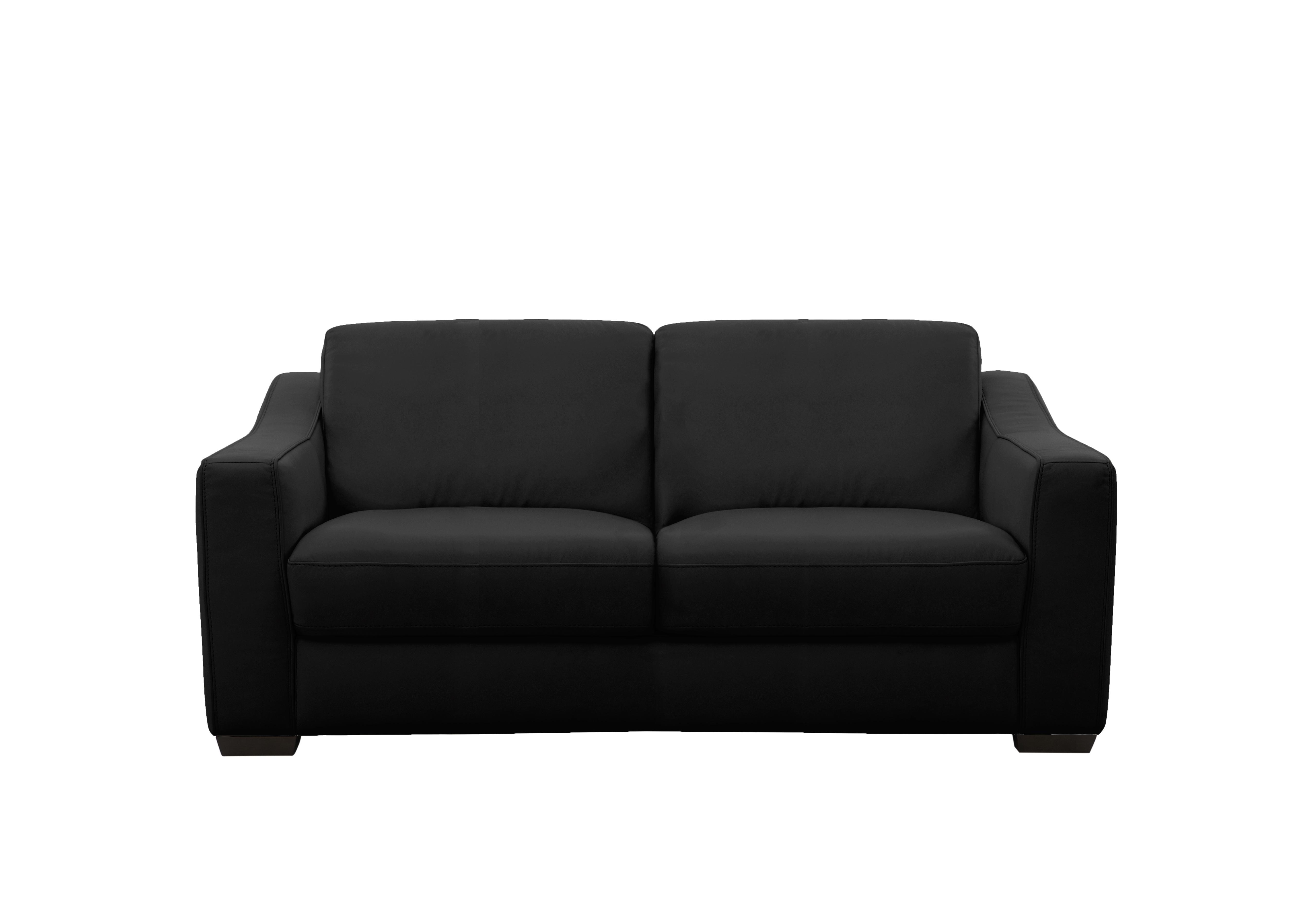 Optimus 2 Seater Leather Sofa in Bv-3500 Classic Black on Furniture Village