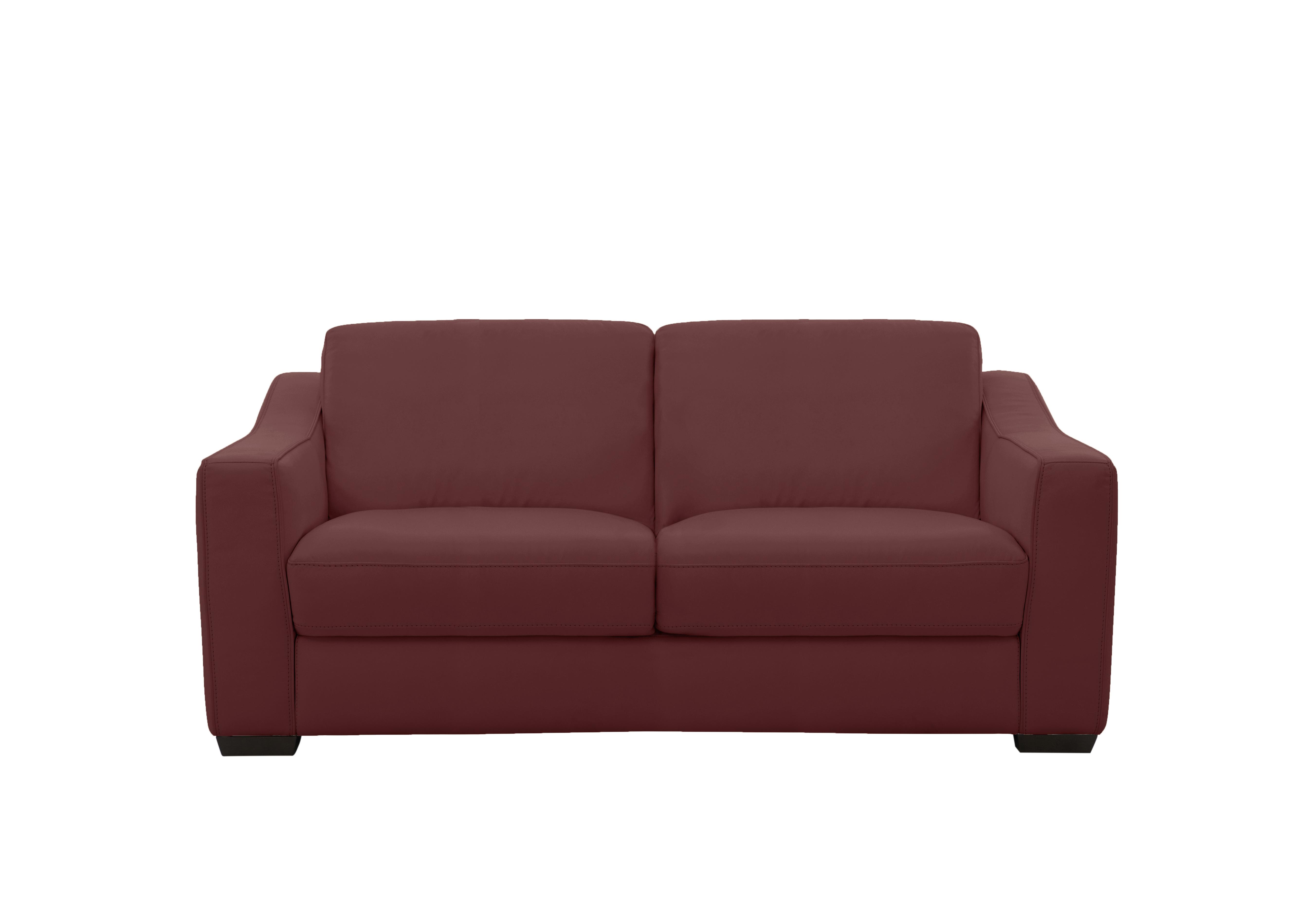 Optimus 2 Seater Leather Sofa in Hw-035c Deep Red on Furniture Village
