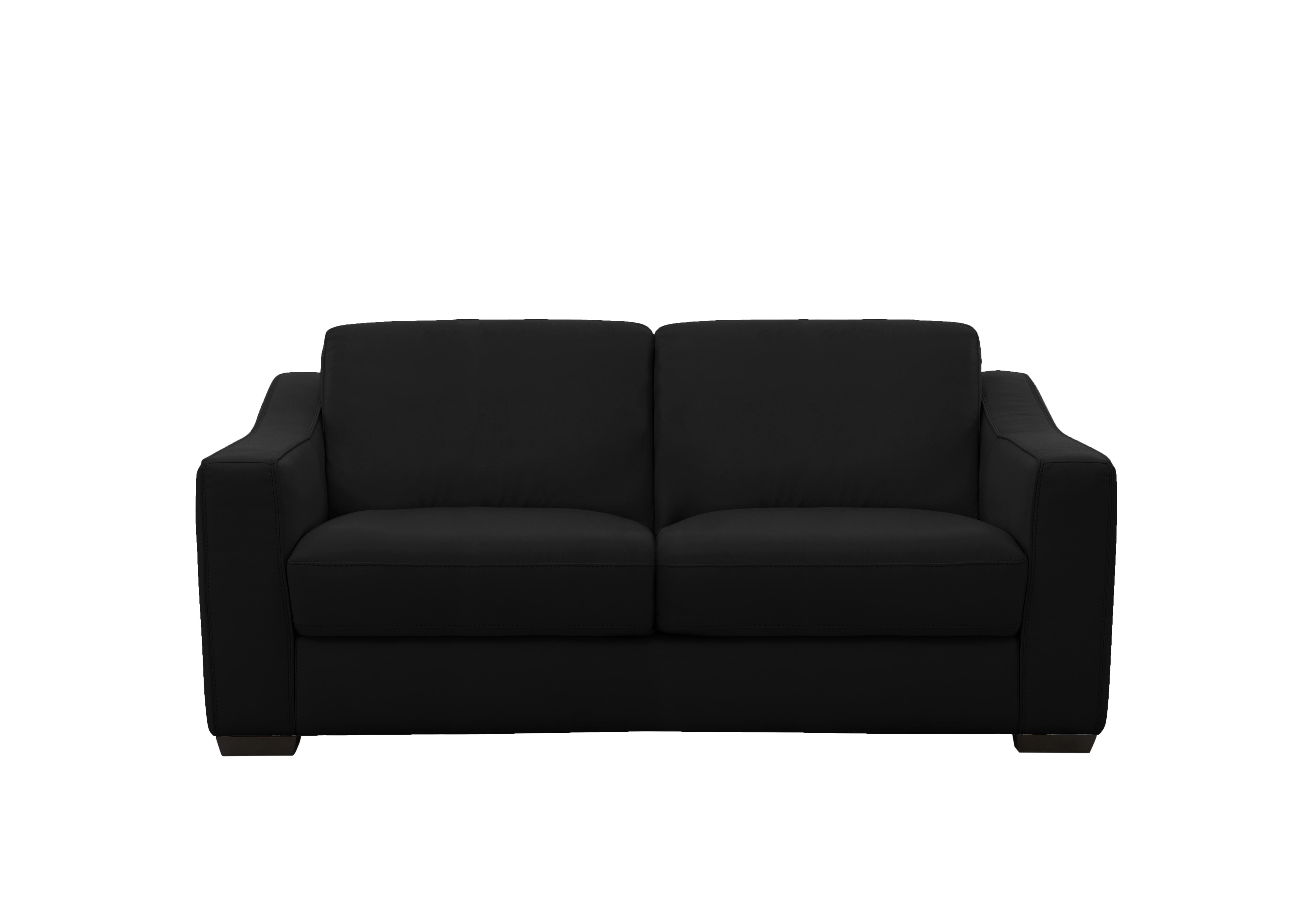 Optimus 2 Seater Leather Sofa in Hw-887c Black on Furniture Village