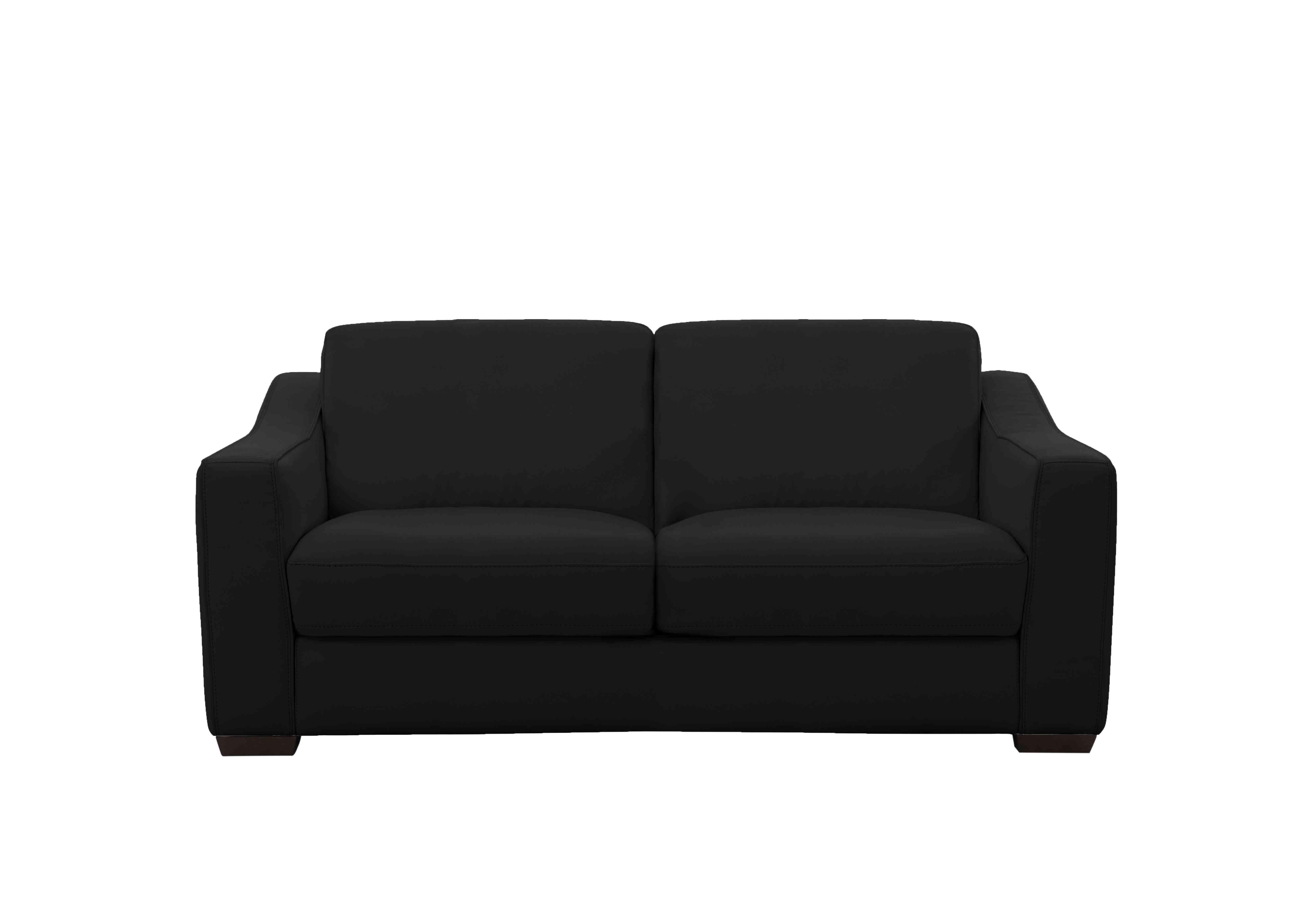 Optimus 2 Seater Leather Sofa in Nc-023c Black on Furniture Village