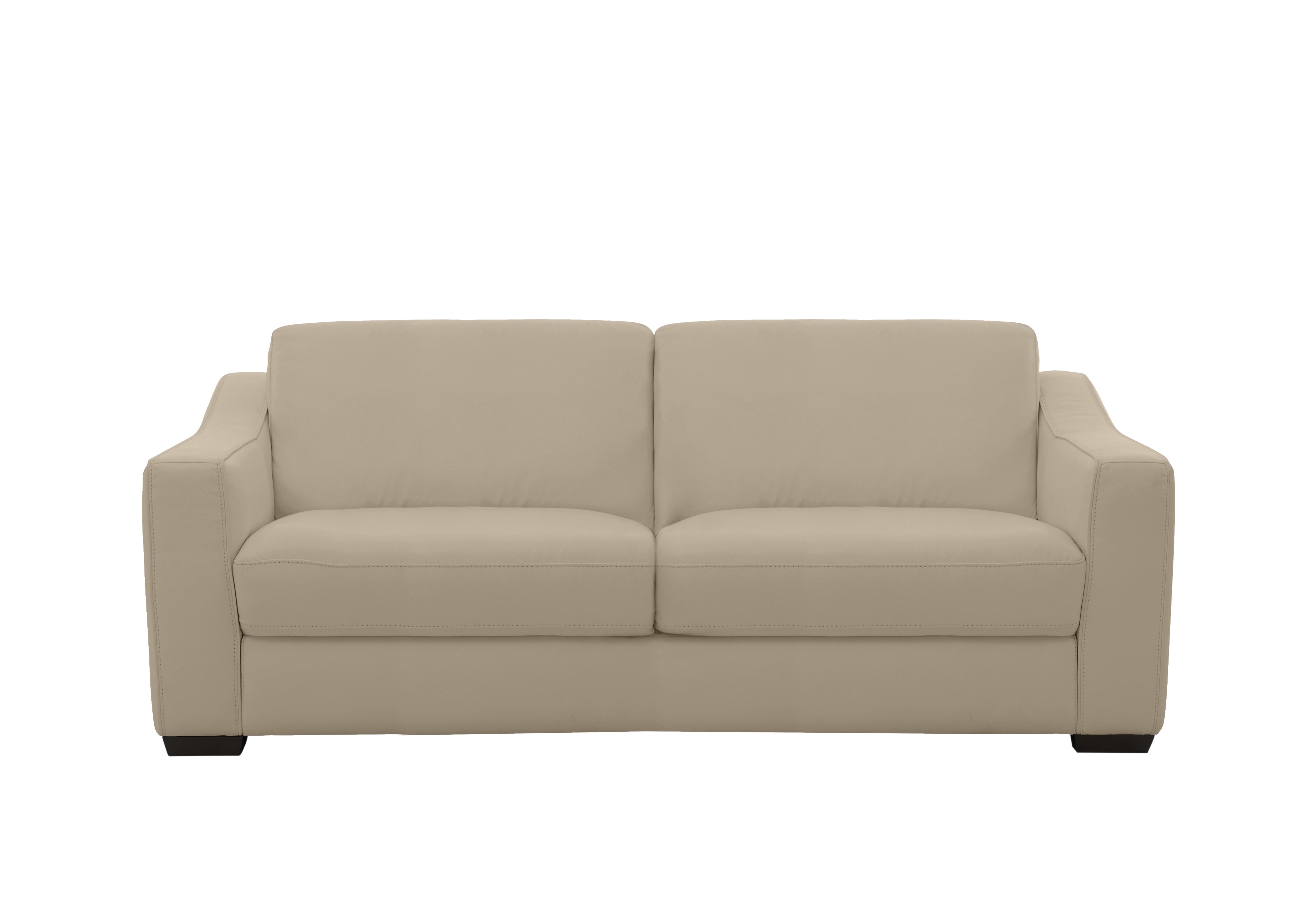 Optimus 3 Seater Leather Sofa in Bv-041e Feather Grey on Furniture Village