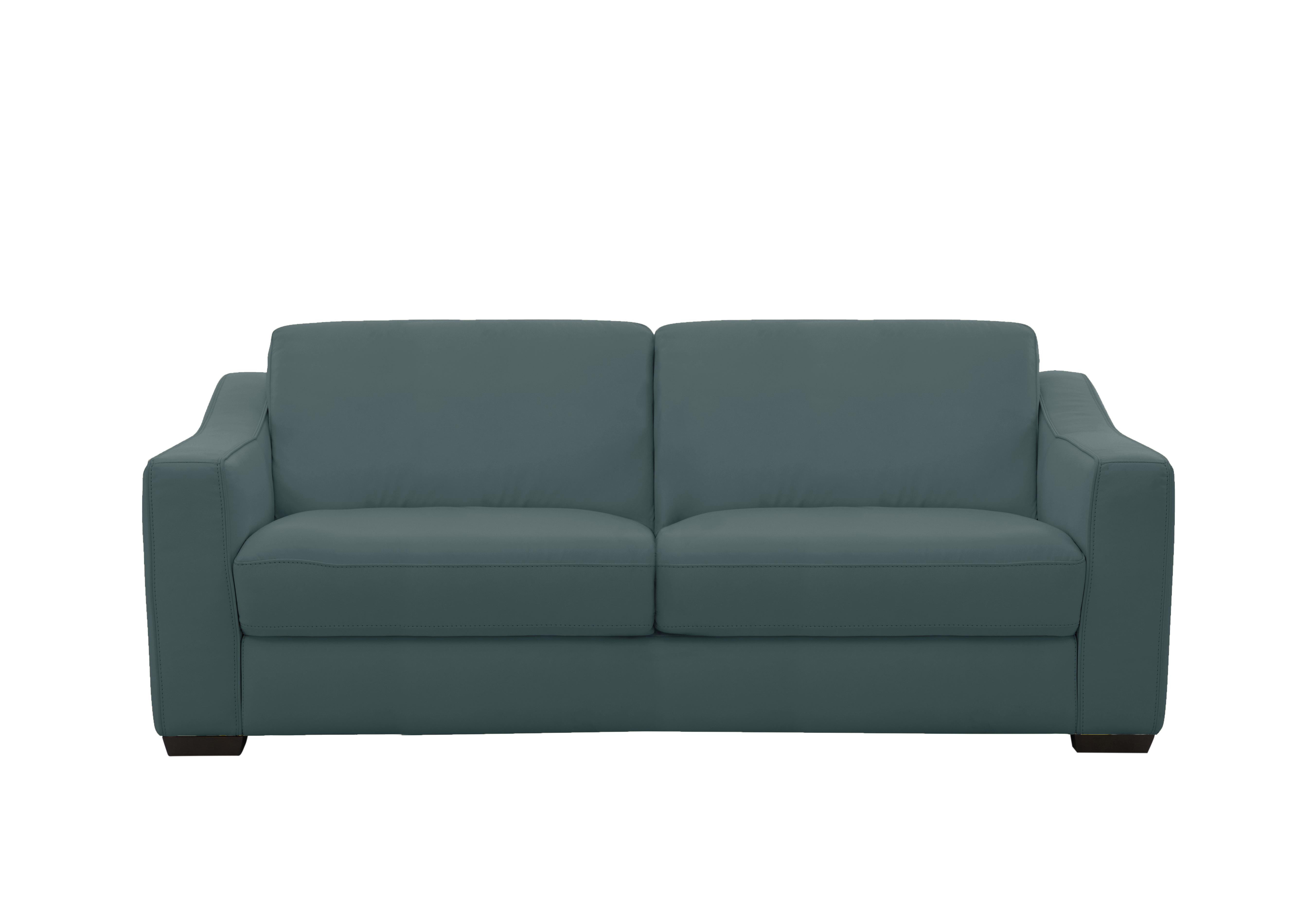 Optimus 3 Seater Leather Sofa in Bv-301e Lake Green on Furniture Village