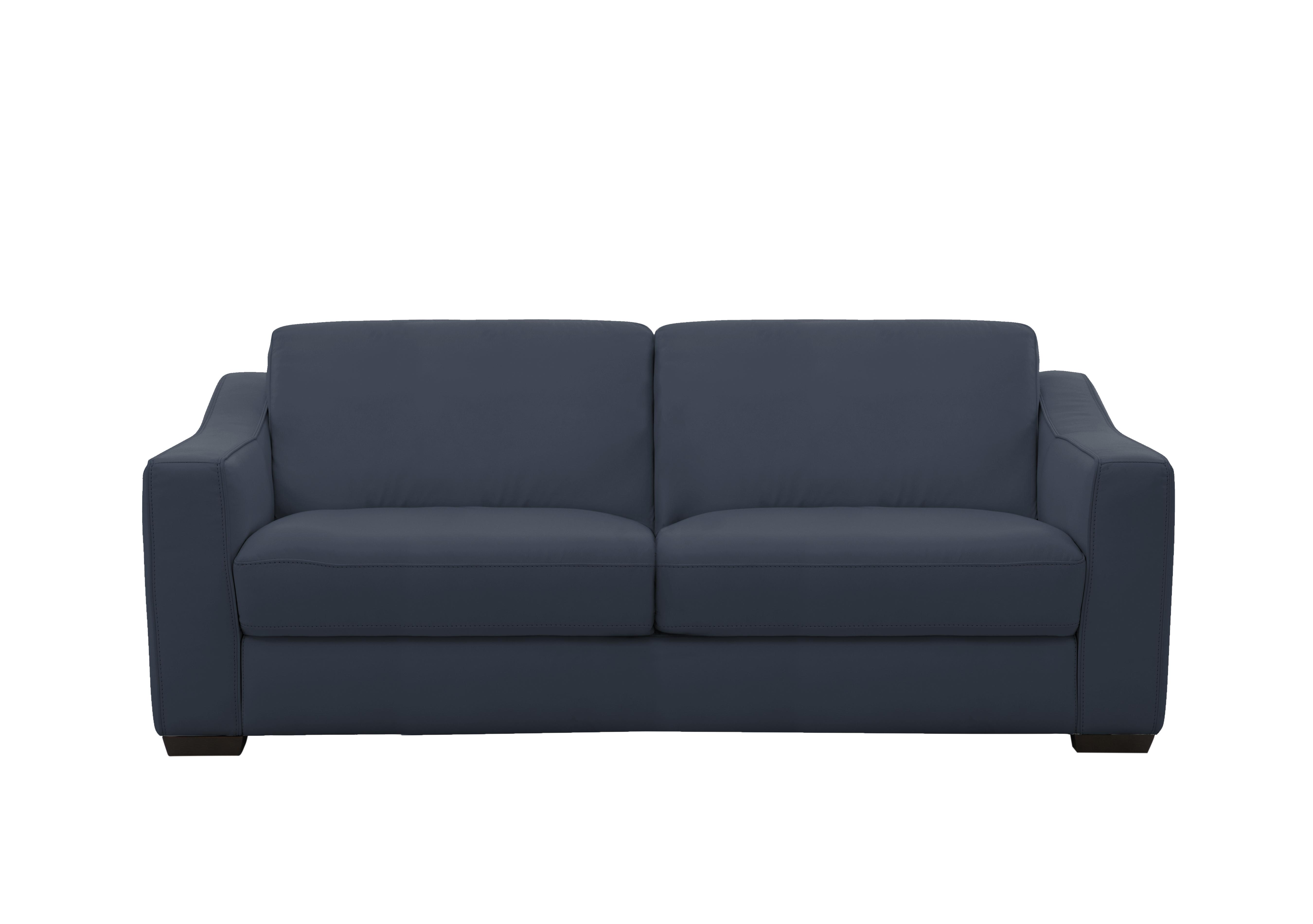 Optimus 3 Seater Leather Sofa in Bv-313e Ocean Blue on Furniture Village