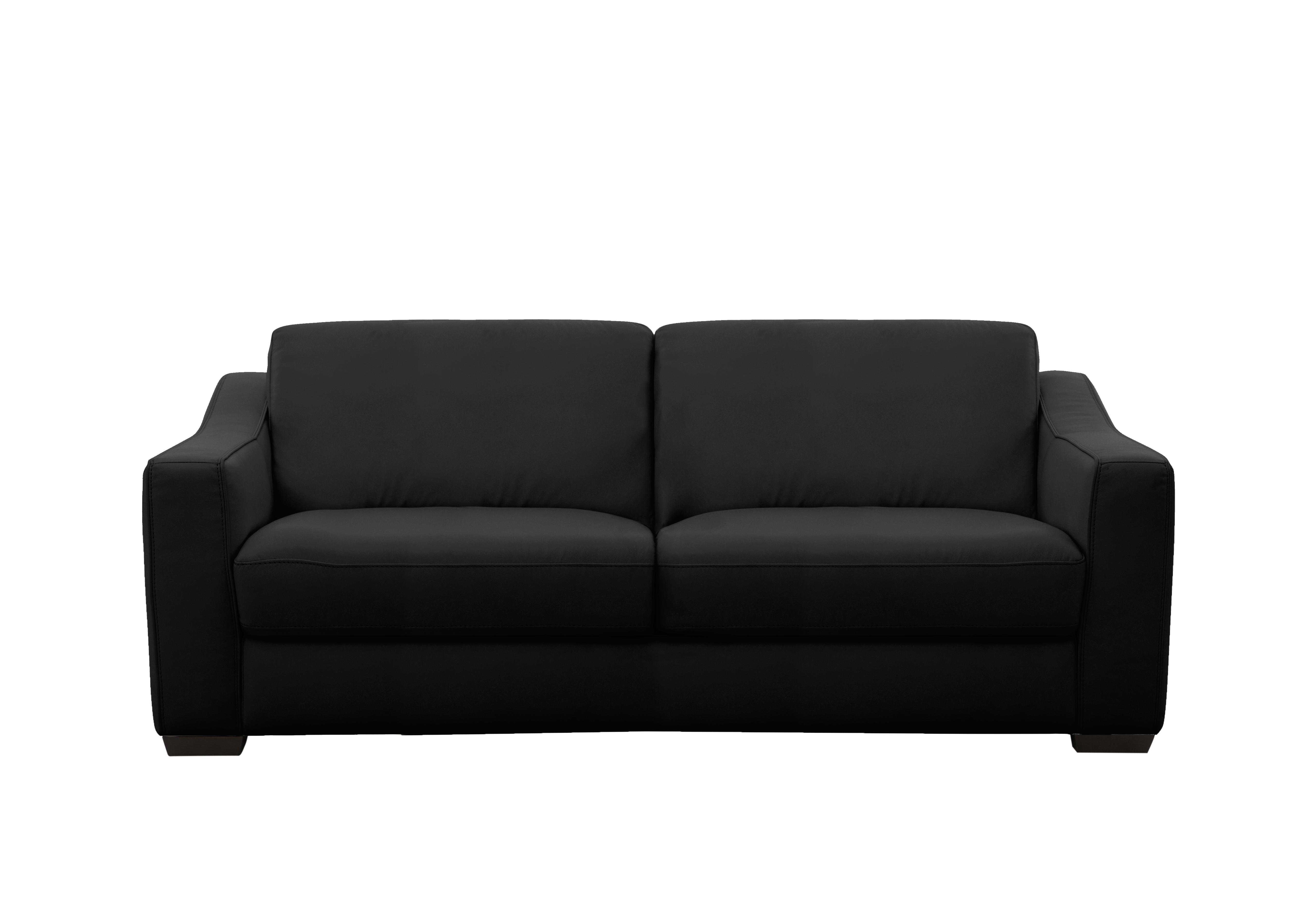 Optimus 3 Seater Leather Sofa in Bv-3500 Classic Black on Furniture Village