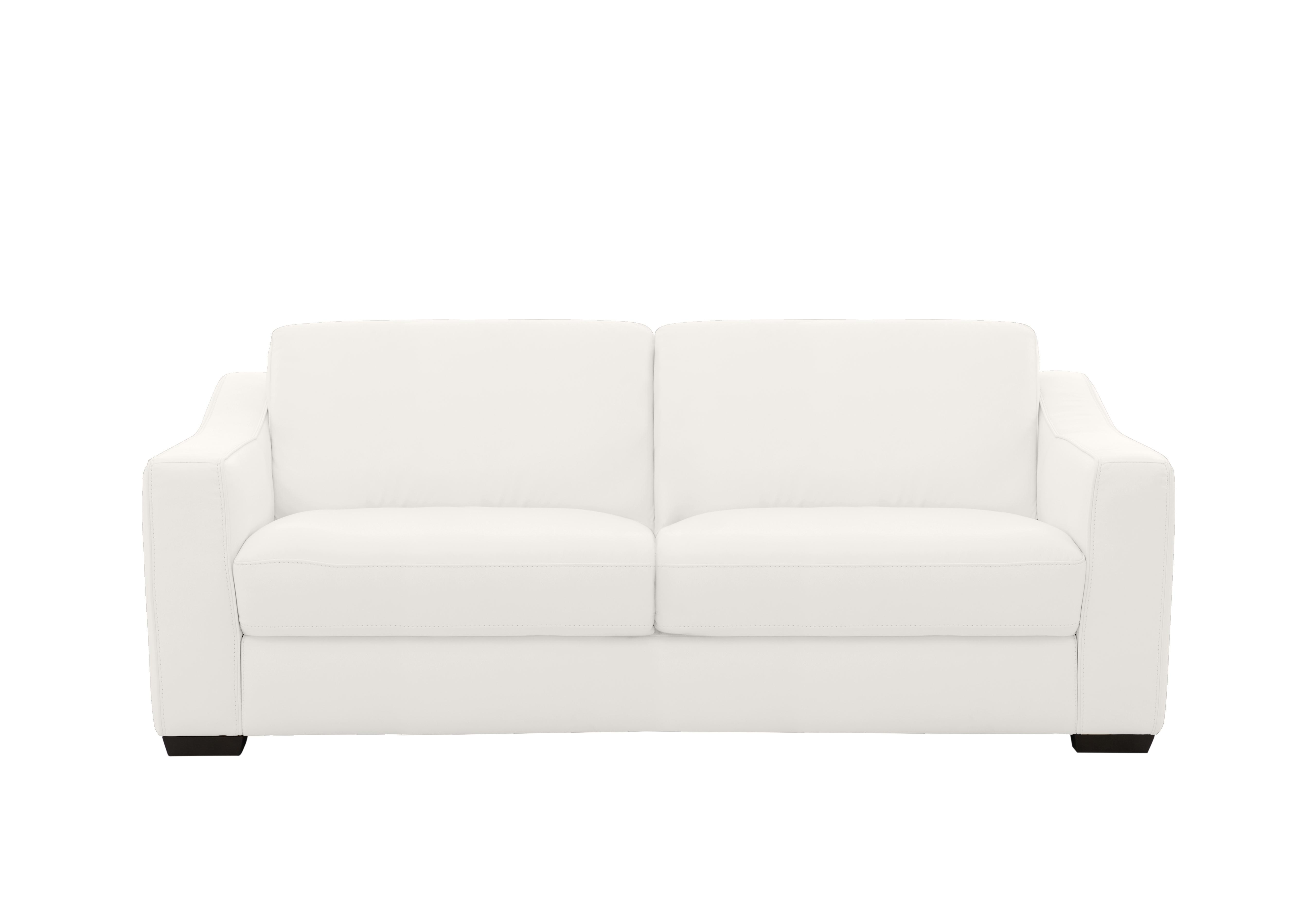 Optimus 3 Seater Leather Sofa in Bv-744d Star White on Furniture Village