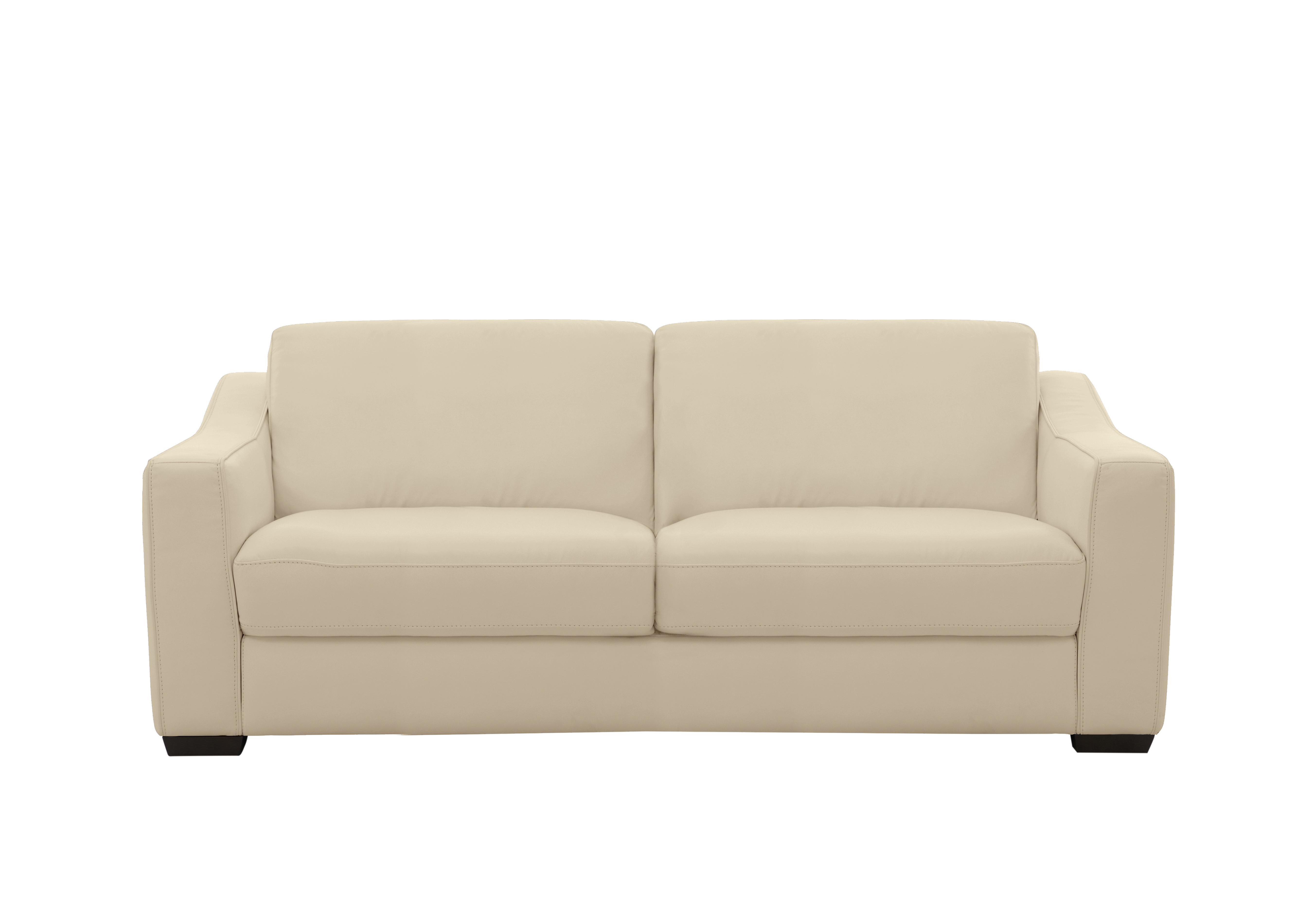 Optimus 3 Seater Leather Sofa in Bv-862c Bisque on Furniture Village