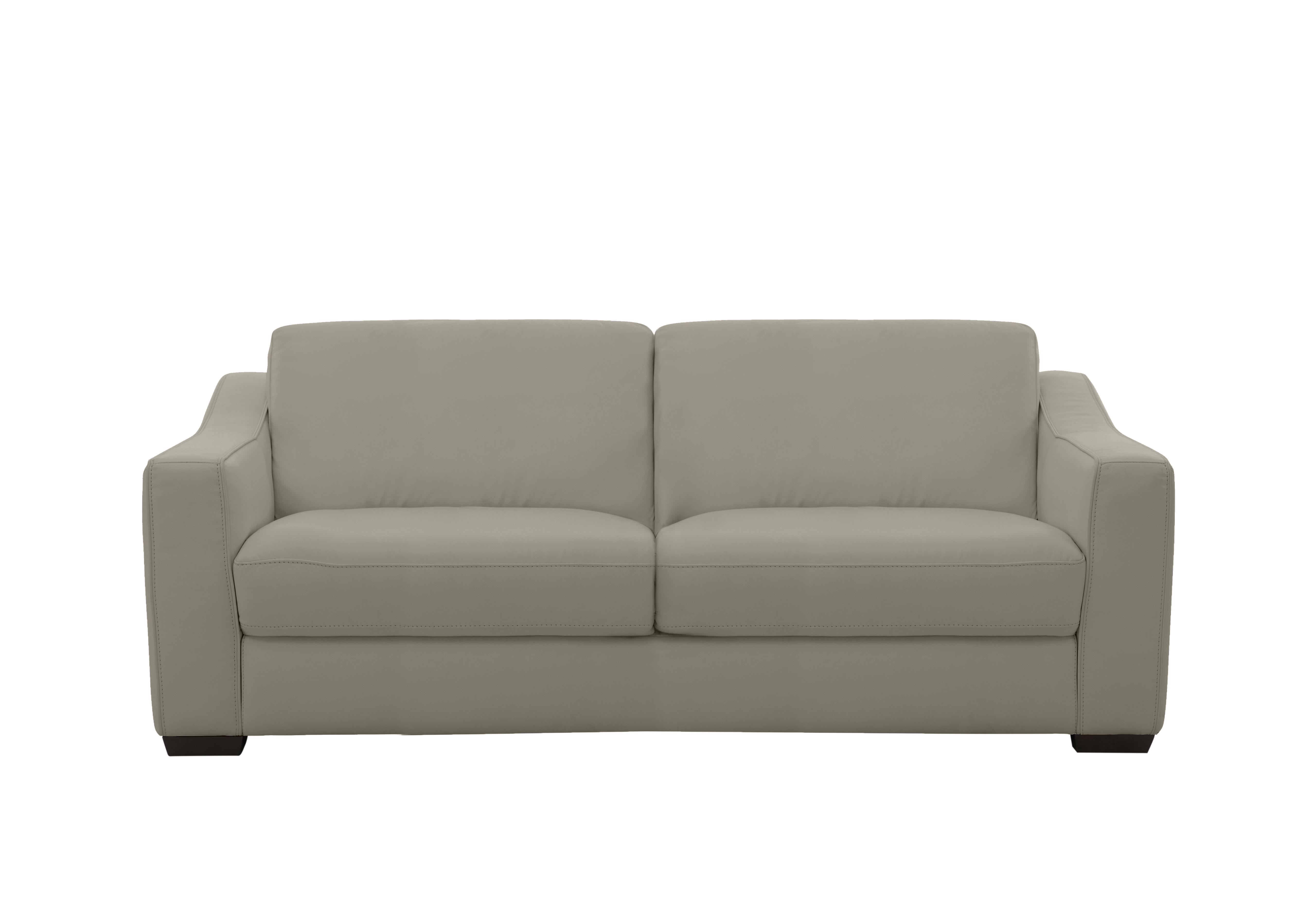 Optimus 3 Seater Leather Sofa in Bv-946b Silver Grey on Furniture Village