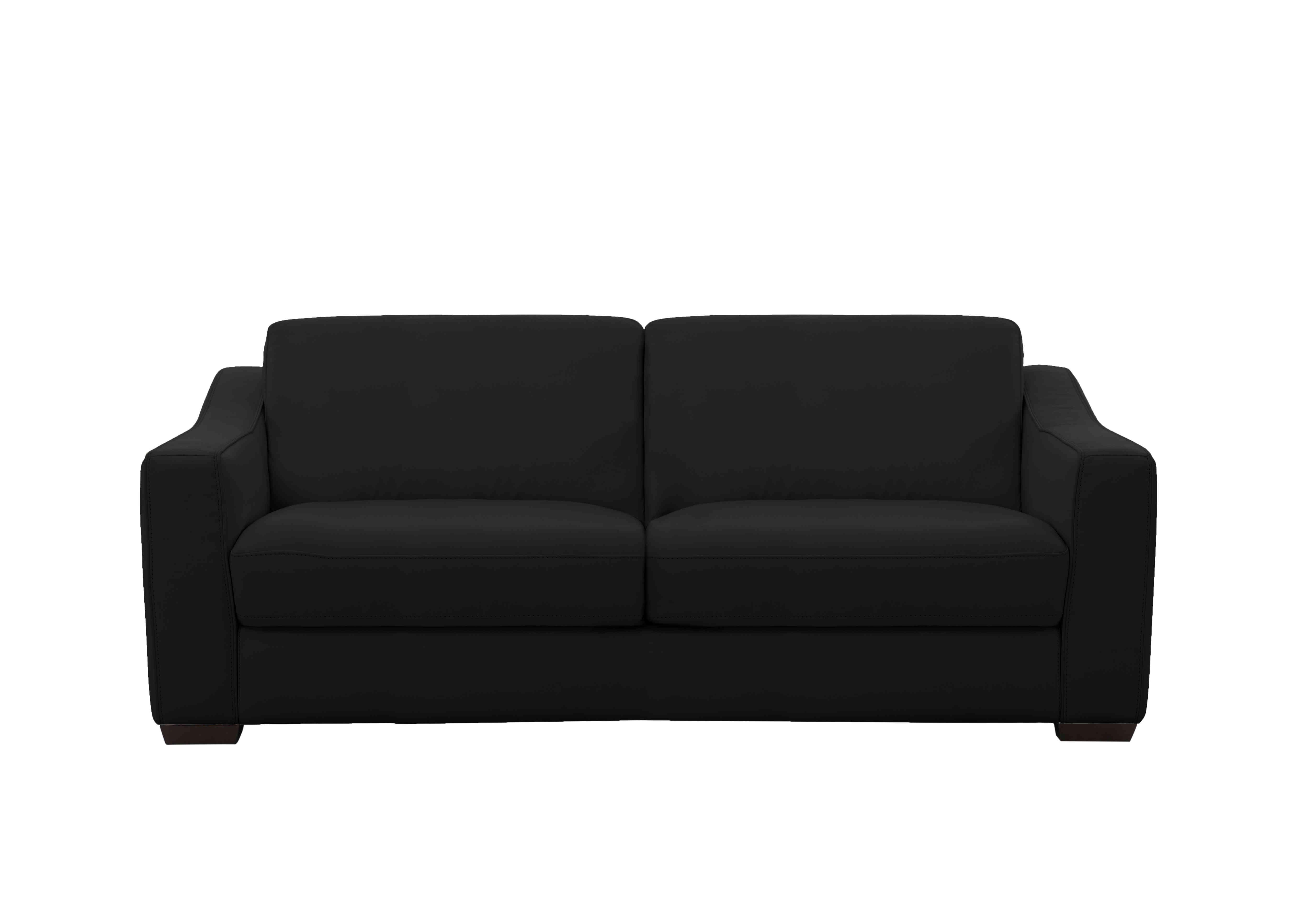 Optimus 3 Seater Leather Sofa in Nc-023c Black on Furniture Village
