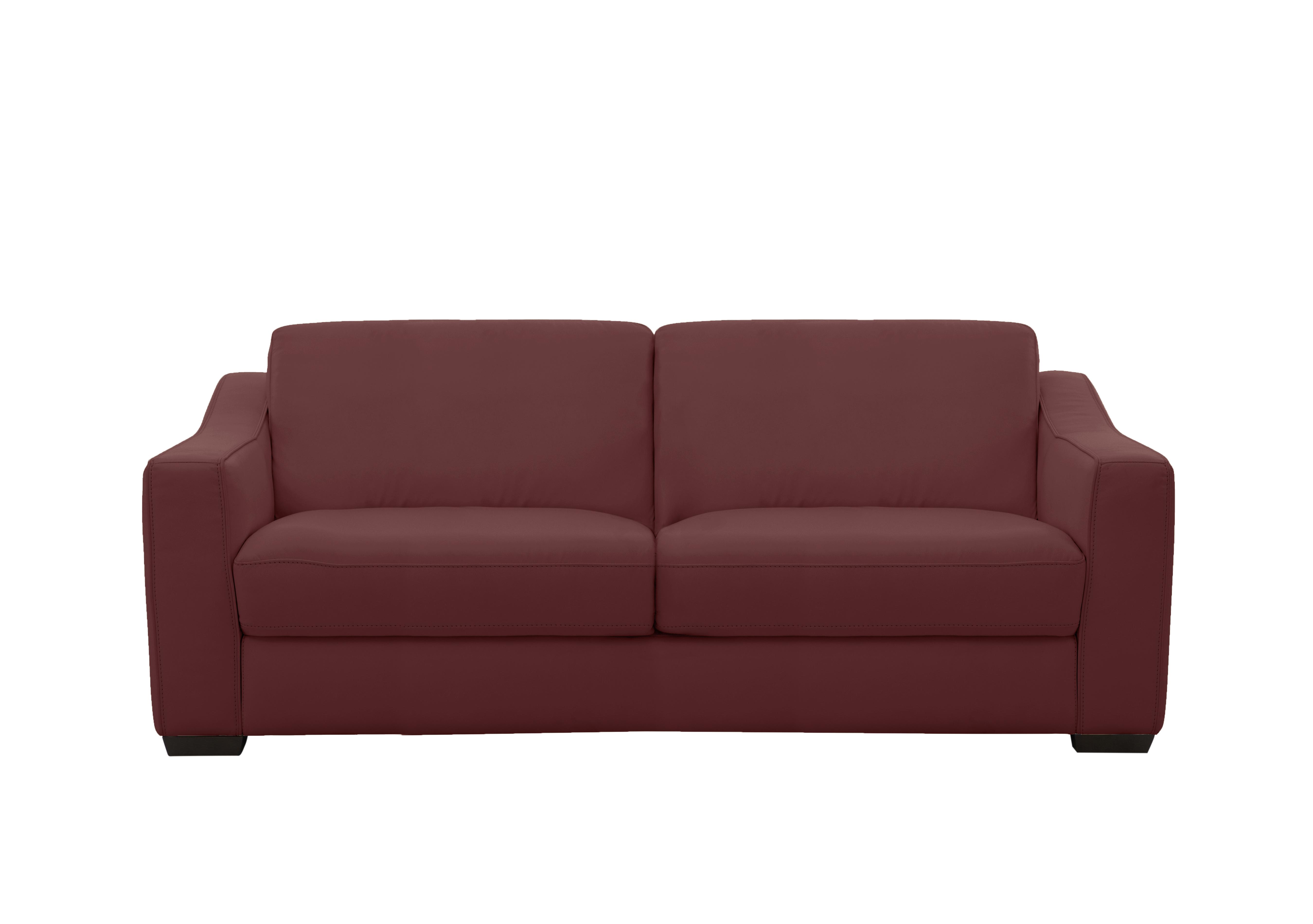 Optimus 3 Seater Leather Sofa in Nc-035c Deep Red on Furniture Village