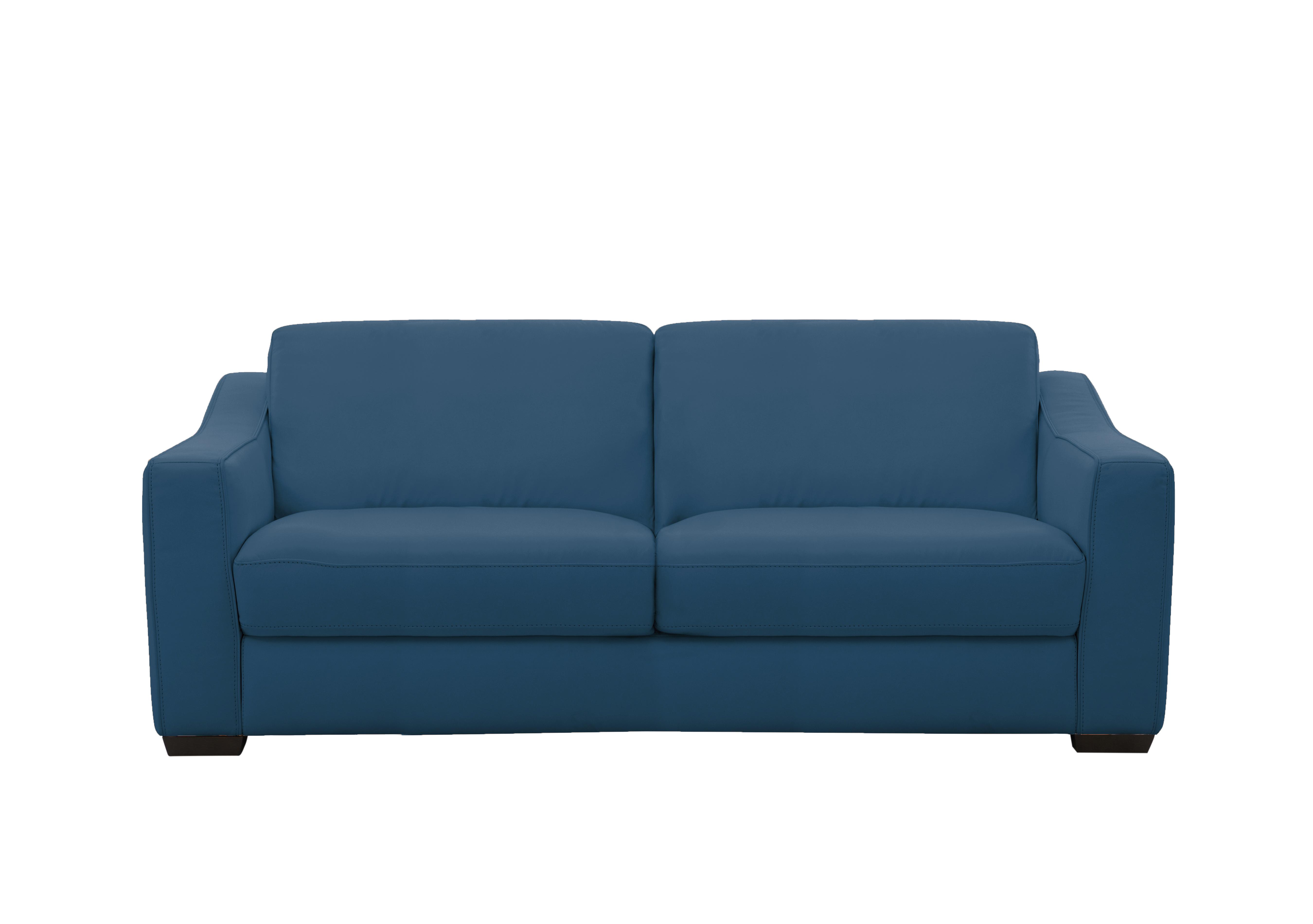 Optimus 3 Seater Leather Sofa in Nc-284e Carribean Sea on Furniture Village
