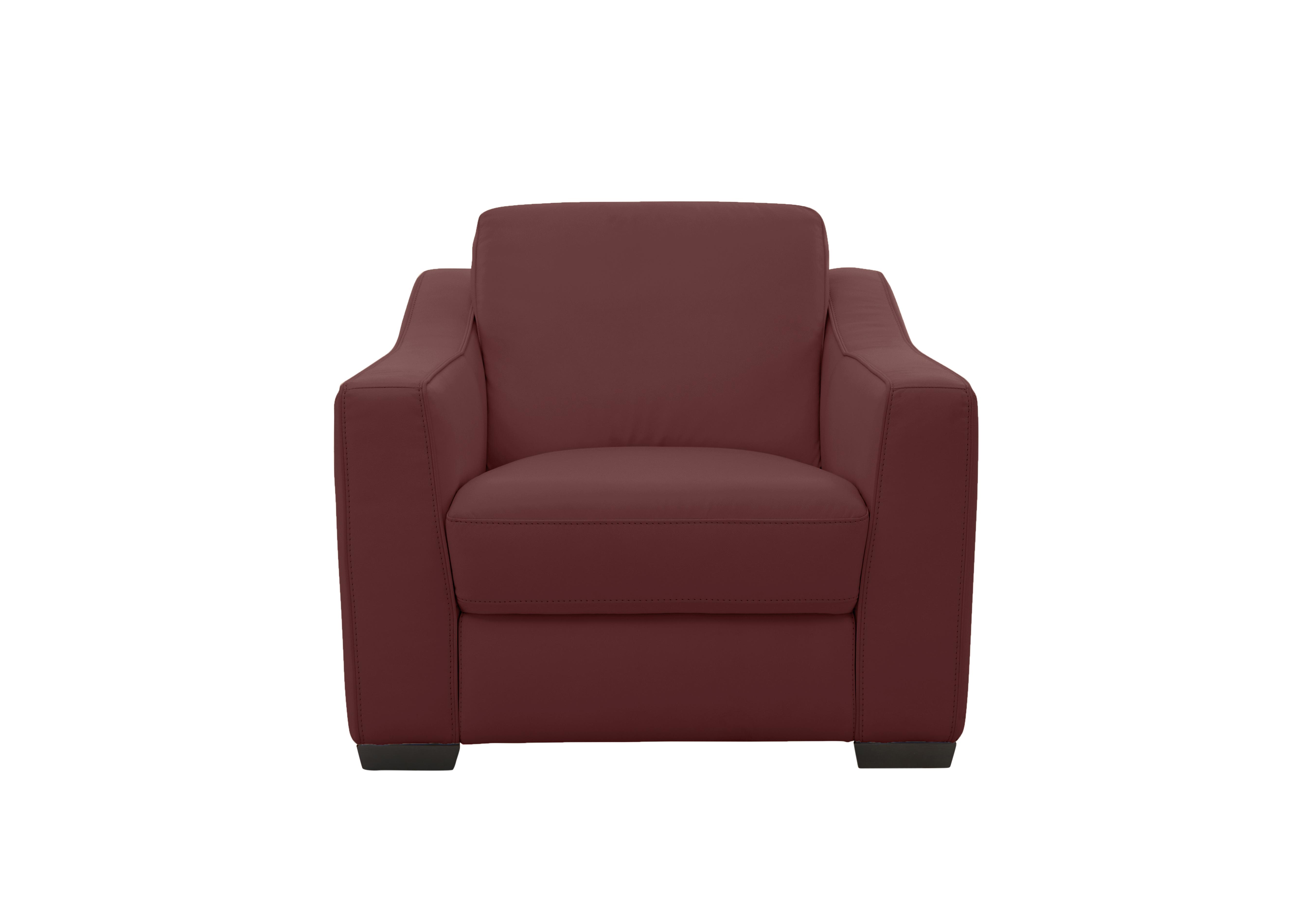 Optimus Leather Armchair in Bv-035c Deep Red on Furniture Village