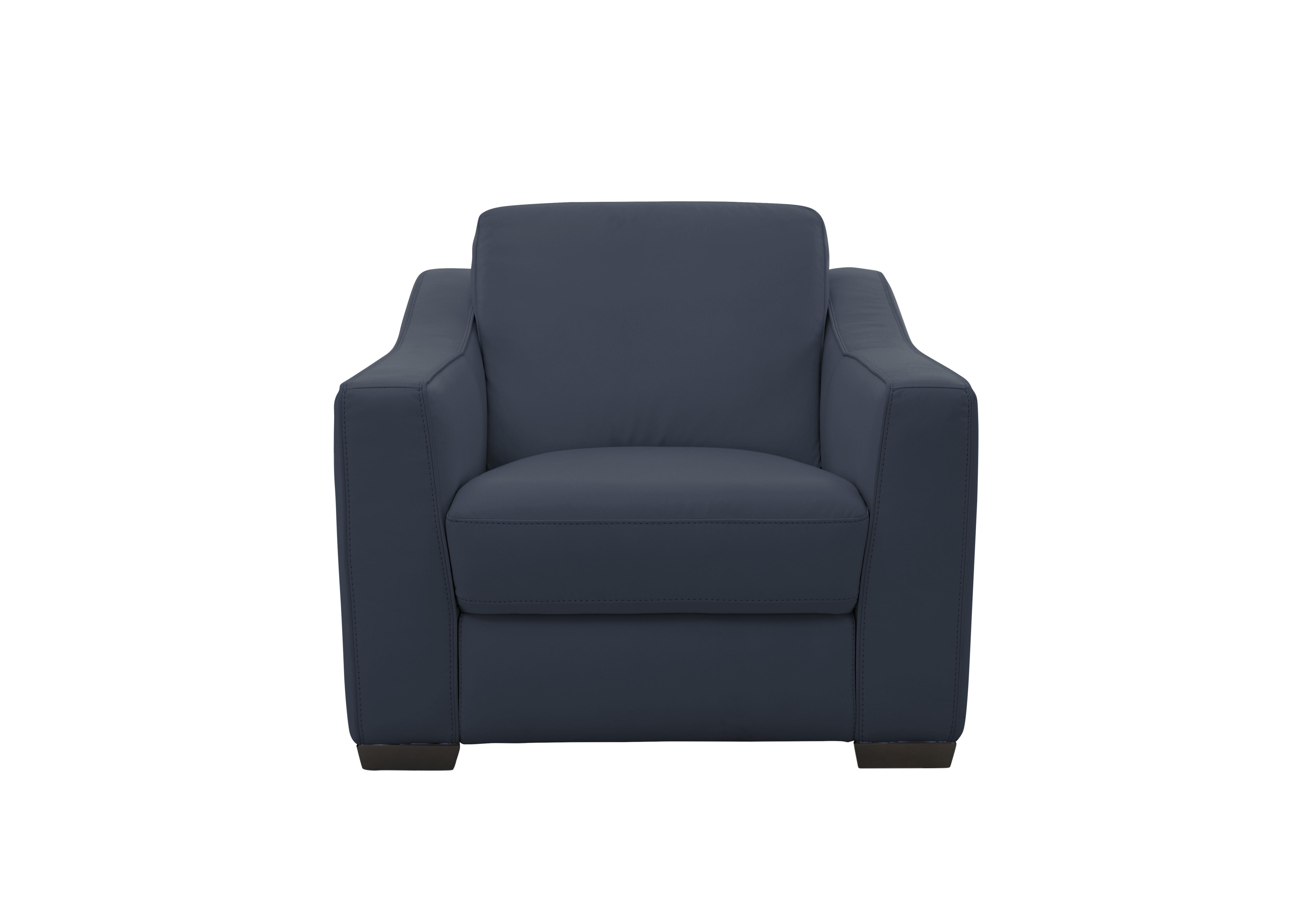 Optimus Leather Armchair in Bv-313e Ocean Blue on Furniture Village