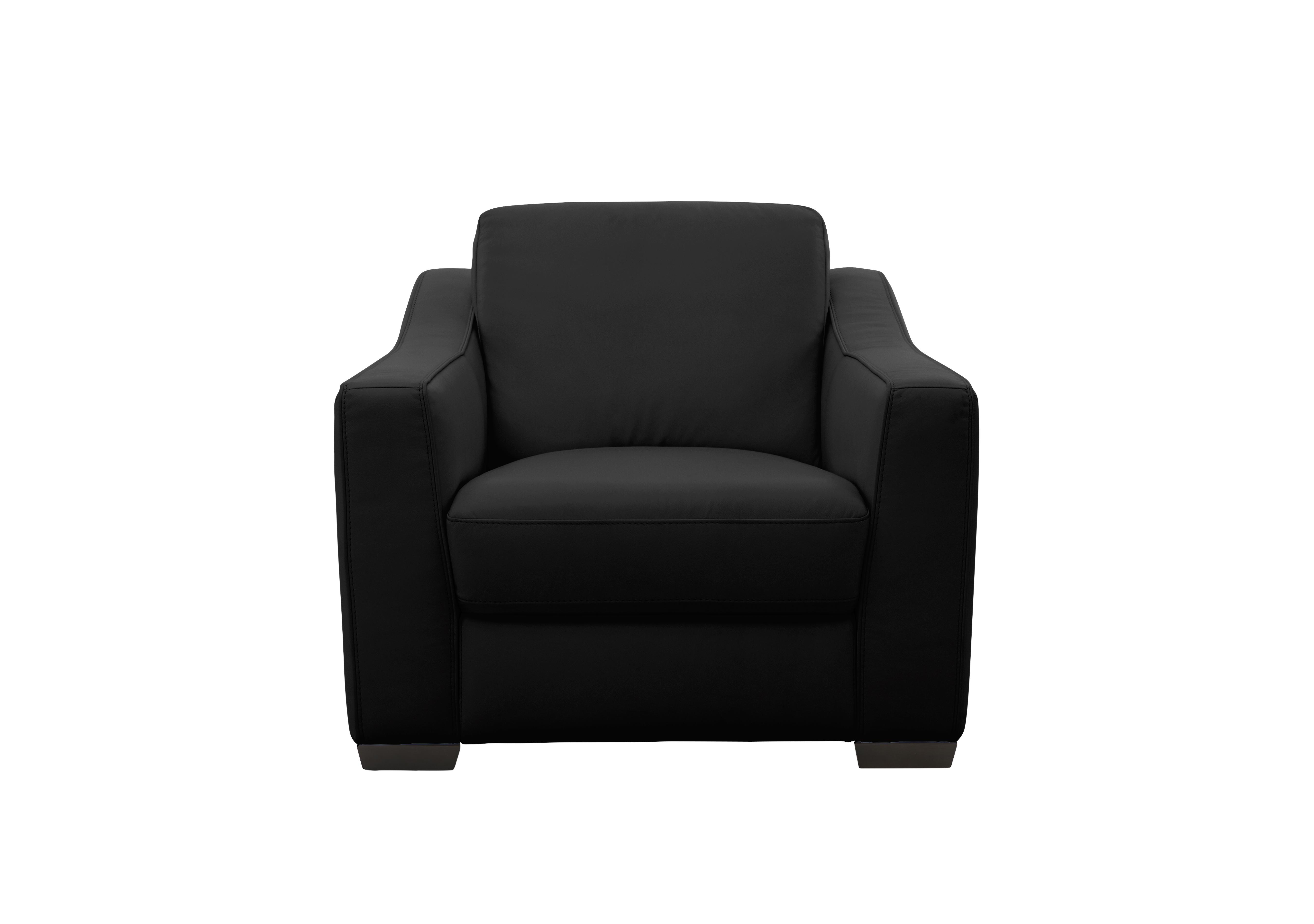 Optimus Leather Armchair in Bv-3500 Classic Black on Furniture Village