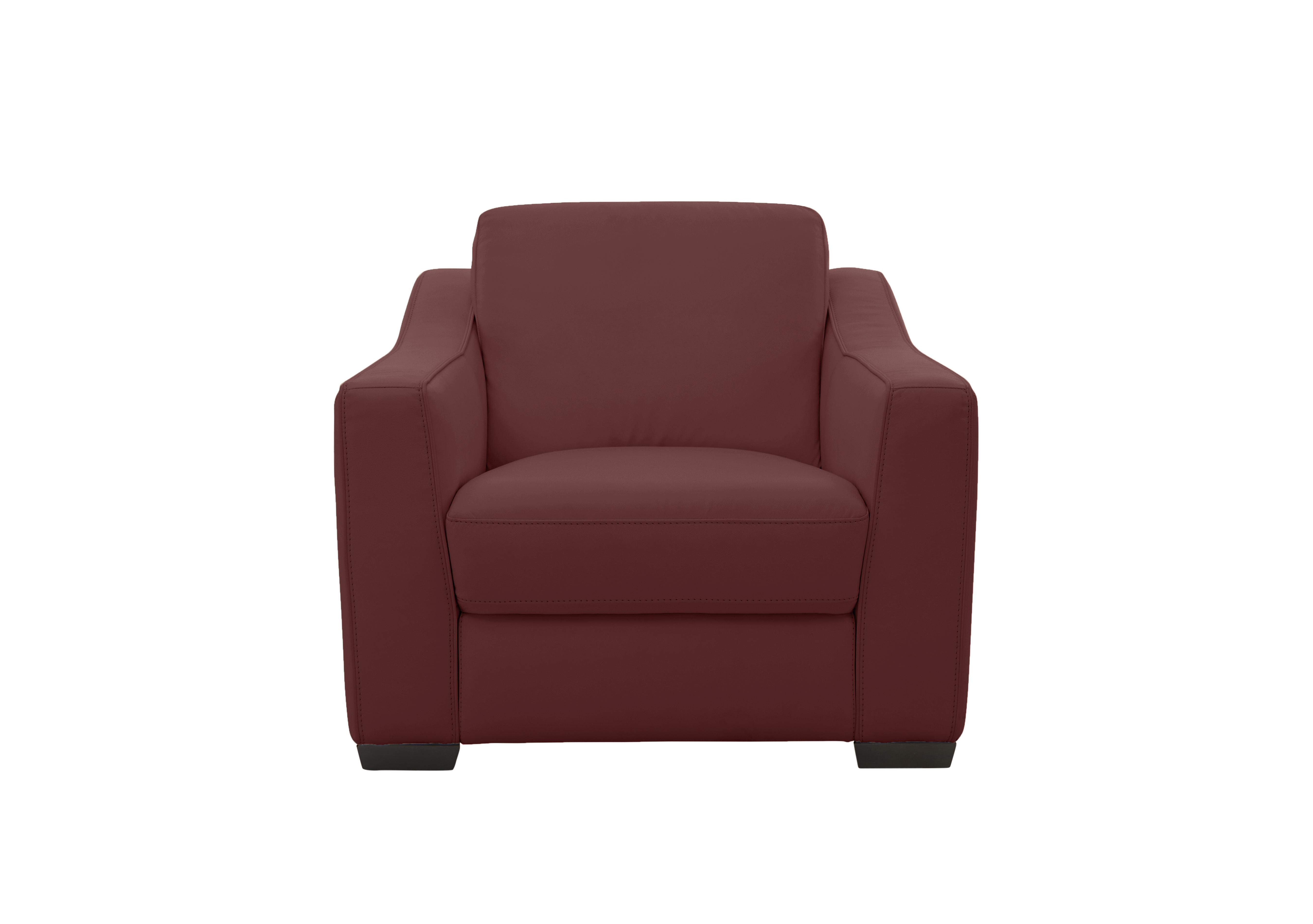 Optimus Leather Armchair in Hw-035c Deep Red on Furniture Village