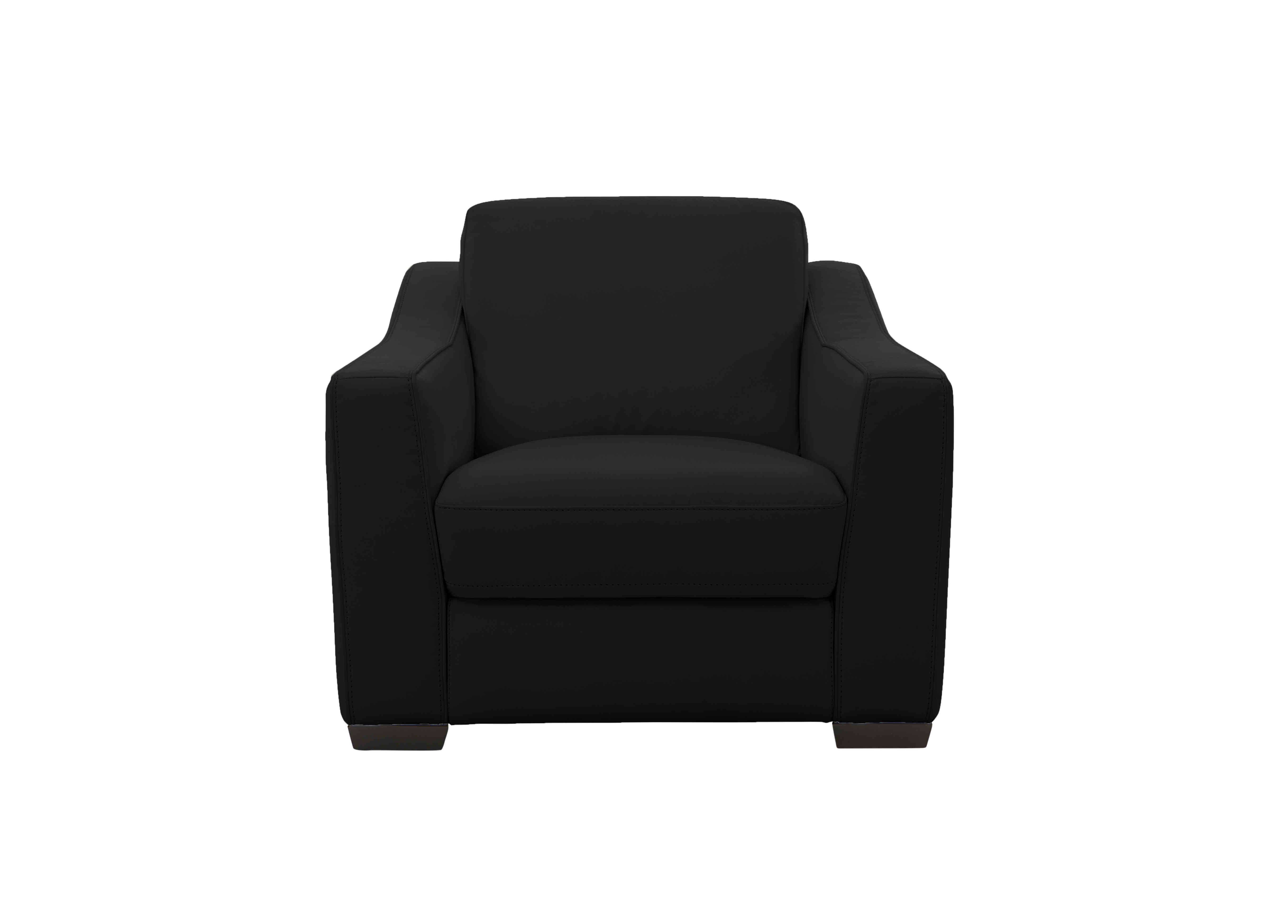 Optimus Leather Armchair in Nc-023c Black on Furniture Village
