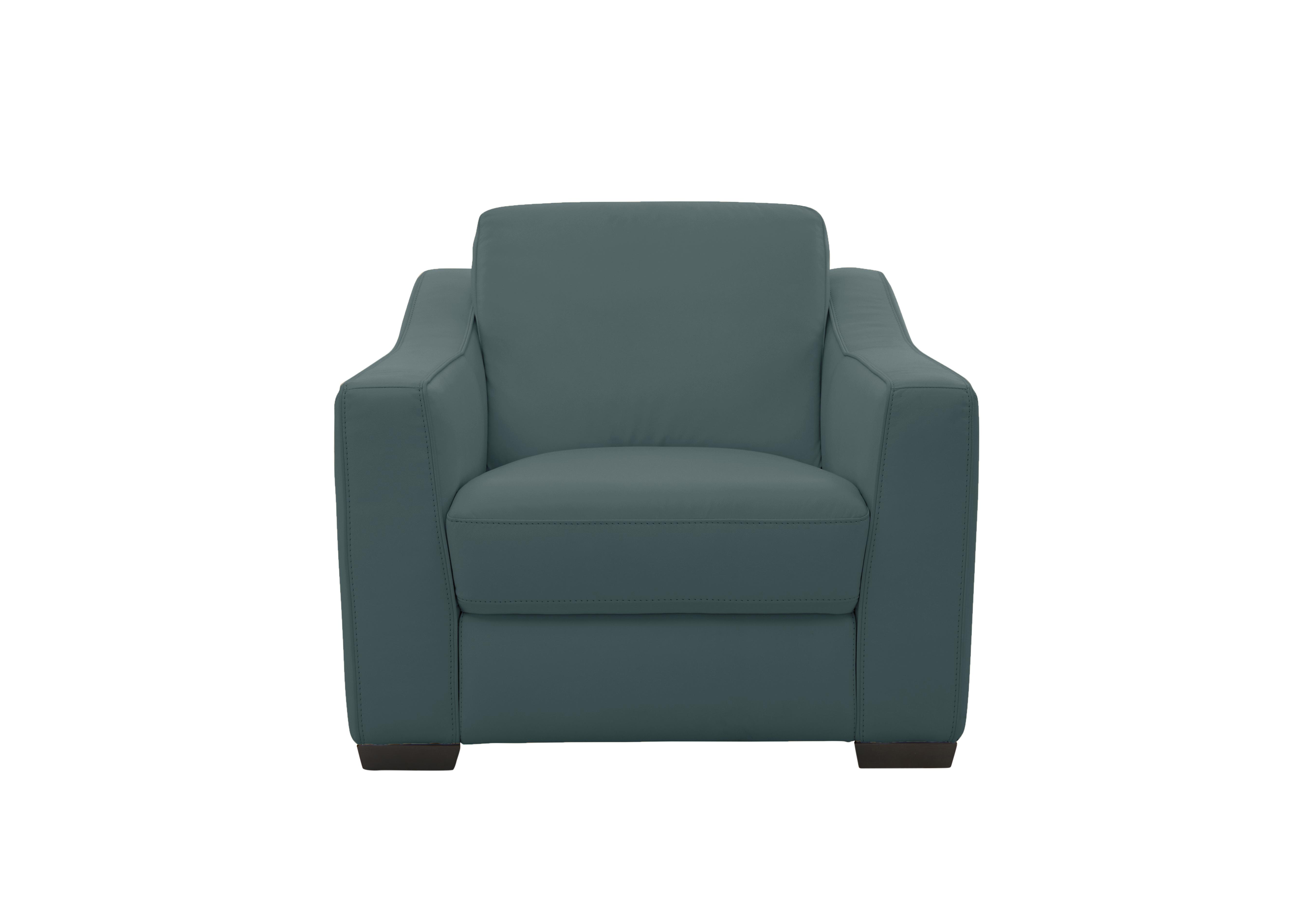 Optimus Leather Armchair in Nc-301e Lake Green on Furniture Village