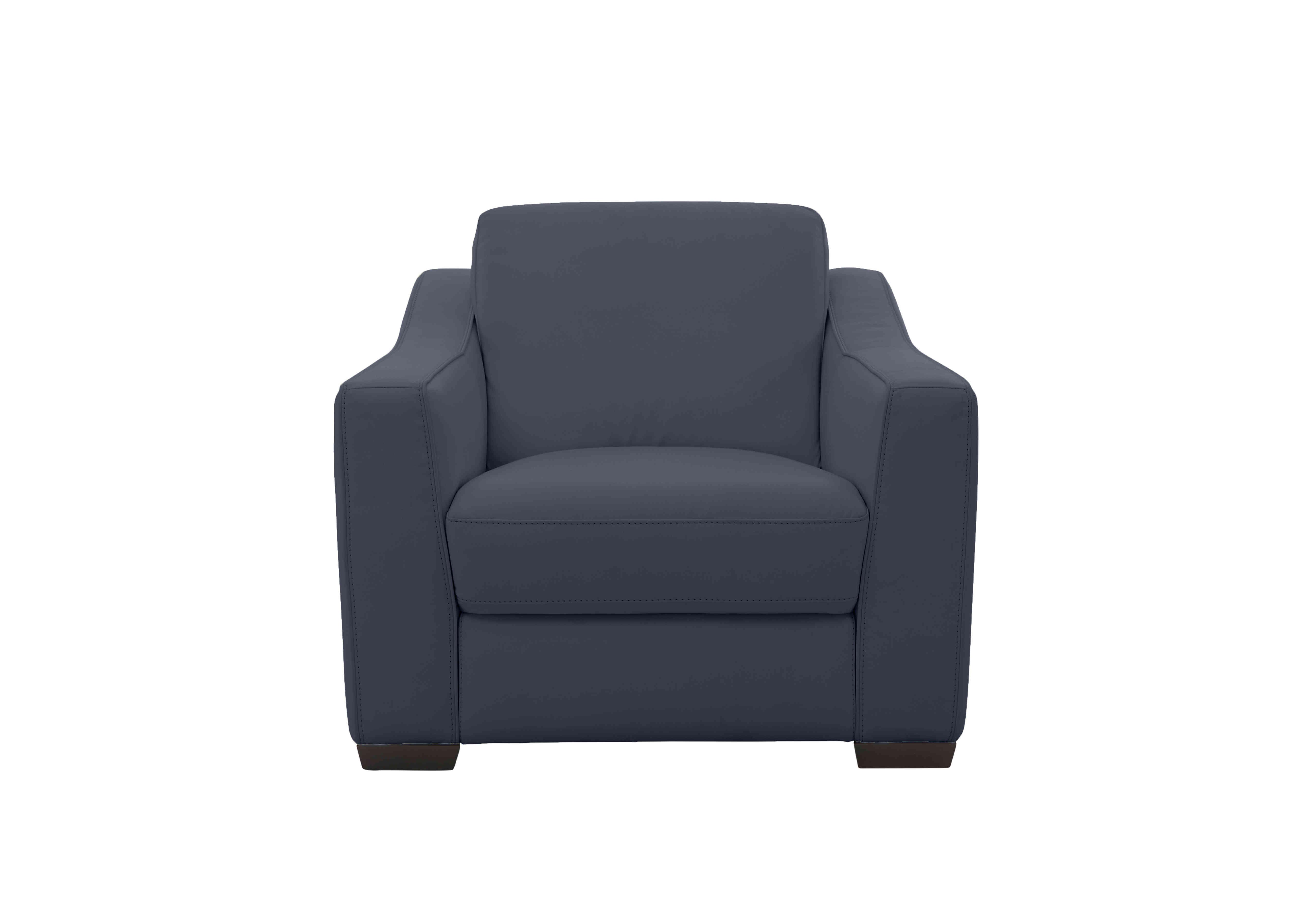 Optimus Leather Armchair in Nc-313e Ocean Blue on Furniture Village