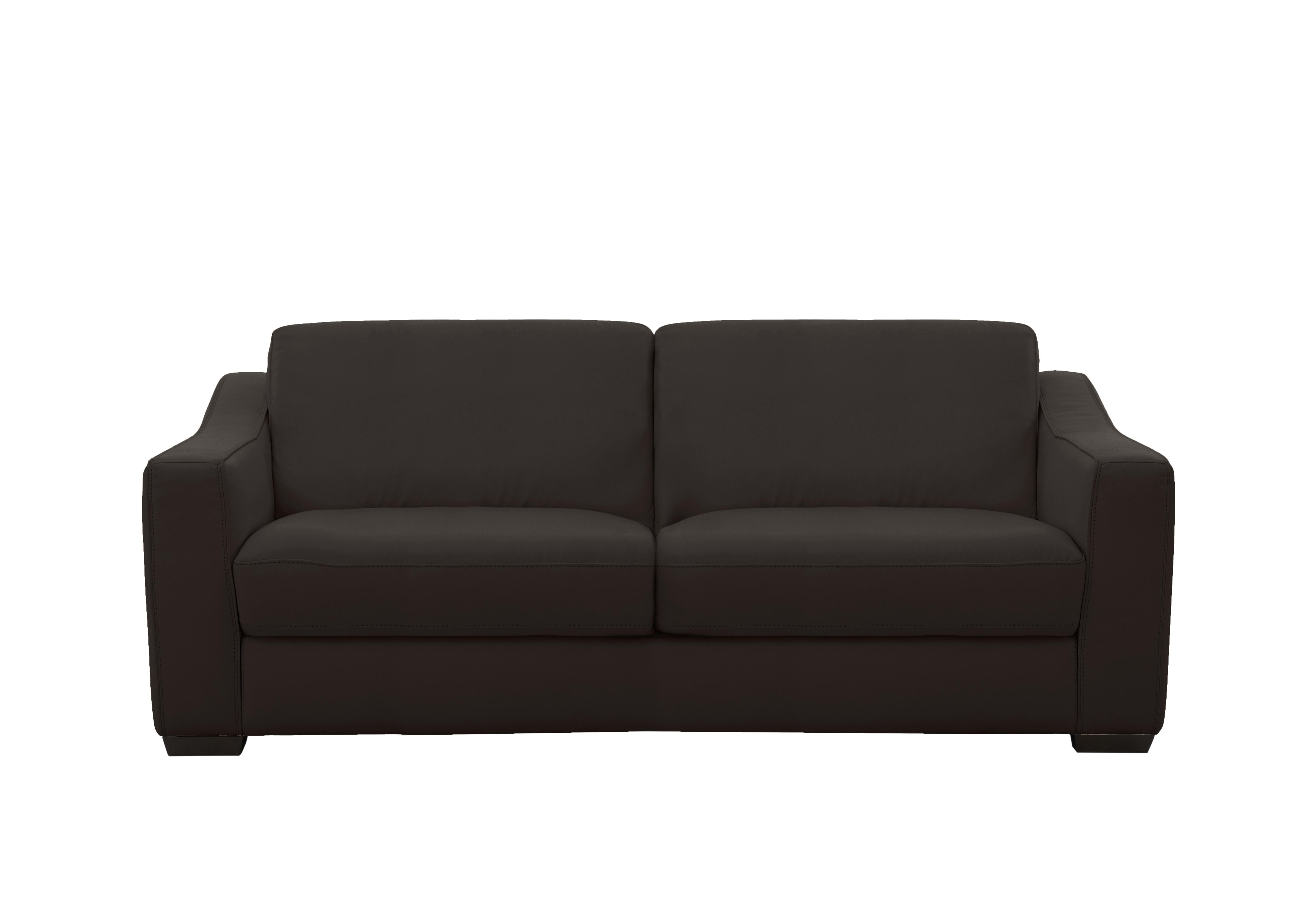 Optimus Space Saving Leather Sofa Bed with Memory Foam Mattress in Bv-1748 Dark Chocolate on Furniture Village