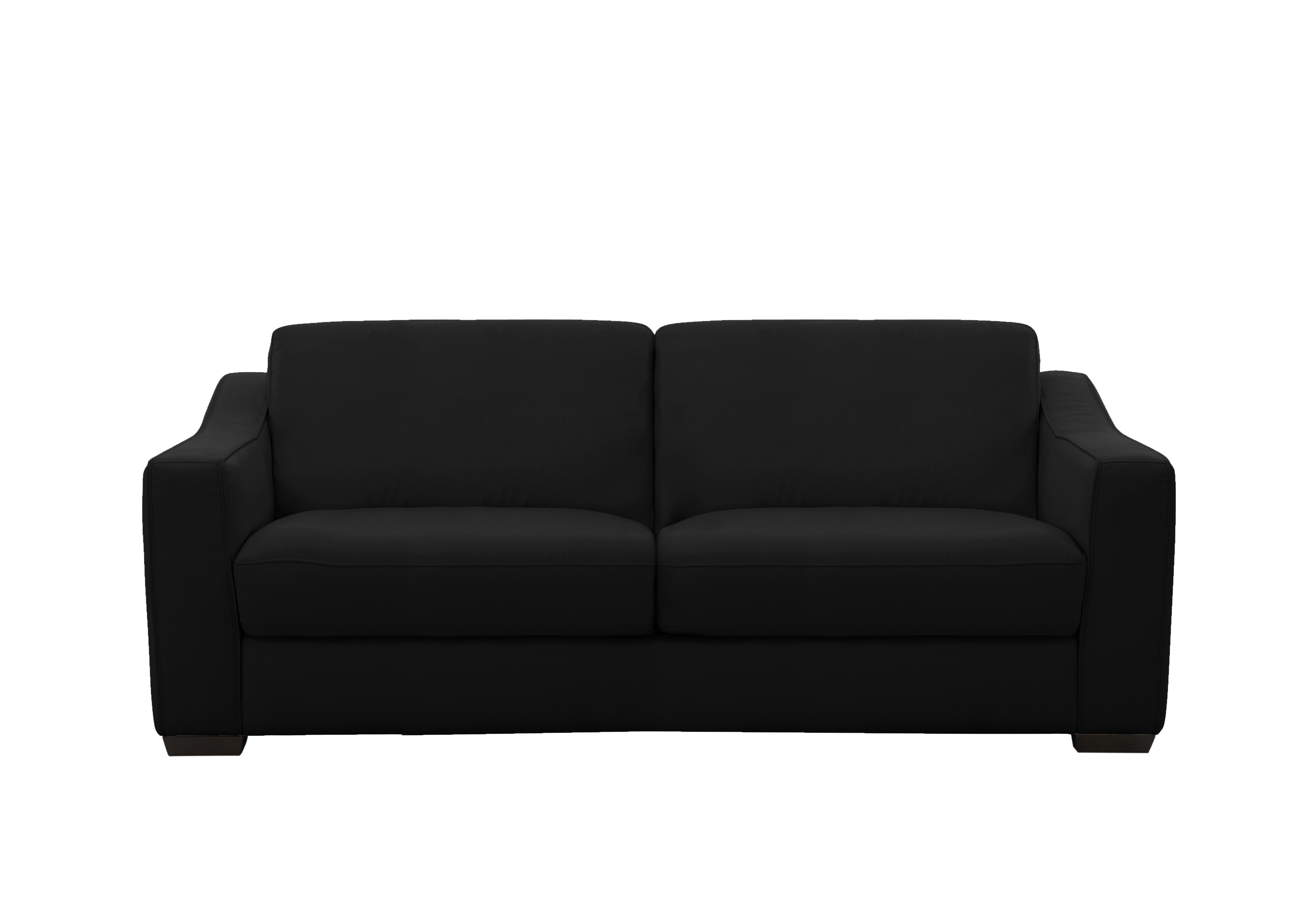 Optimus Space Saving Leather Sofa Bed with Memory Foam Mattress in Bv-3500 Classic Black on Furniture Village