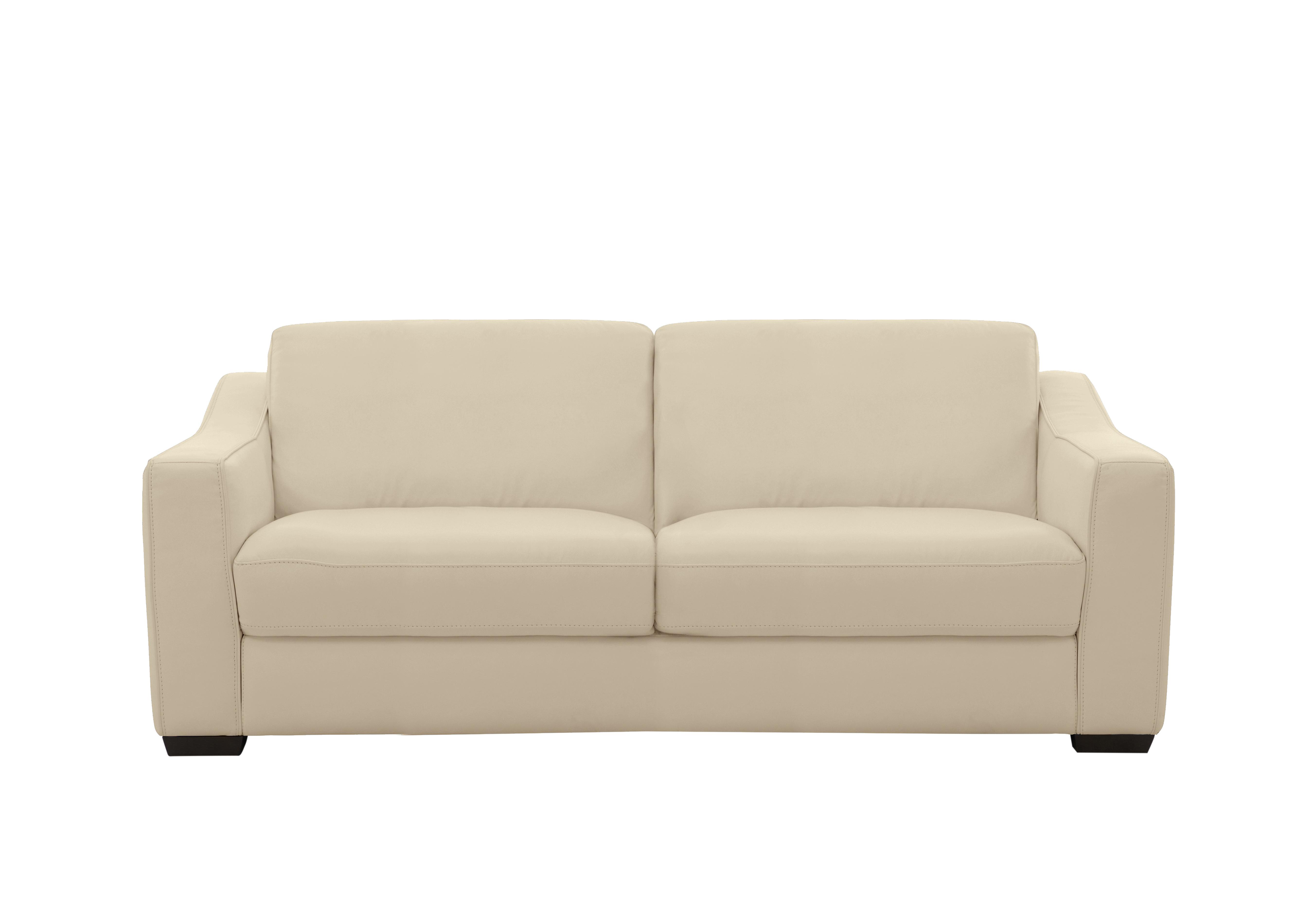 Optimus Space Saving Leather Sofa Bed with Memory Foam Mattress in Nc-862c Bisque on Furniture Village