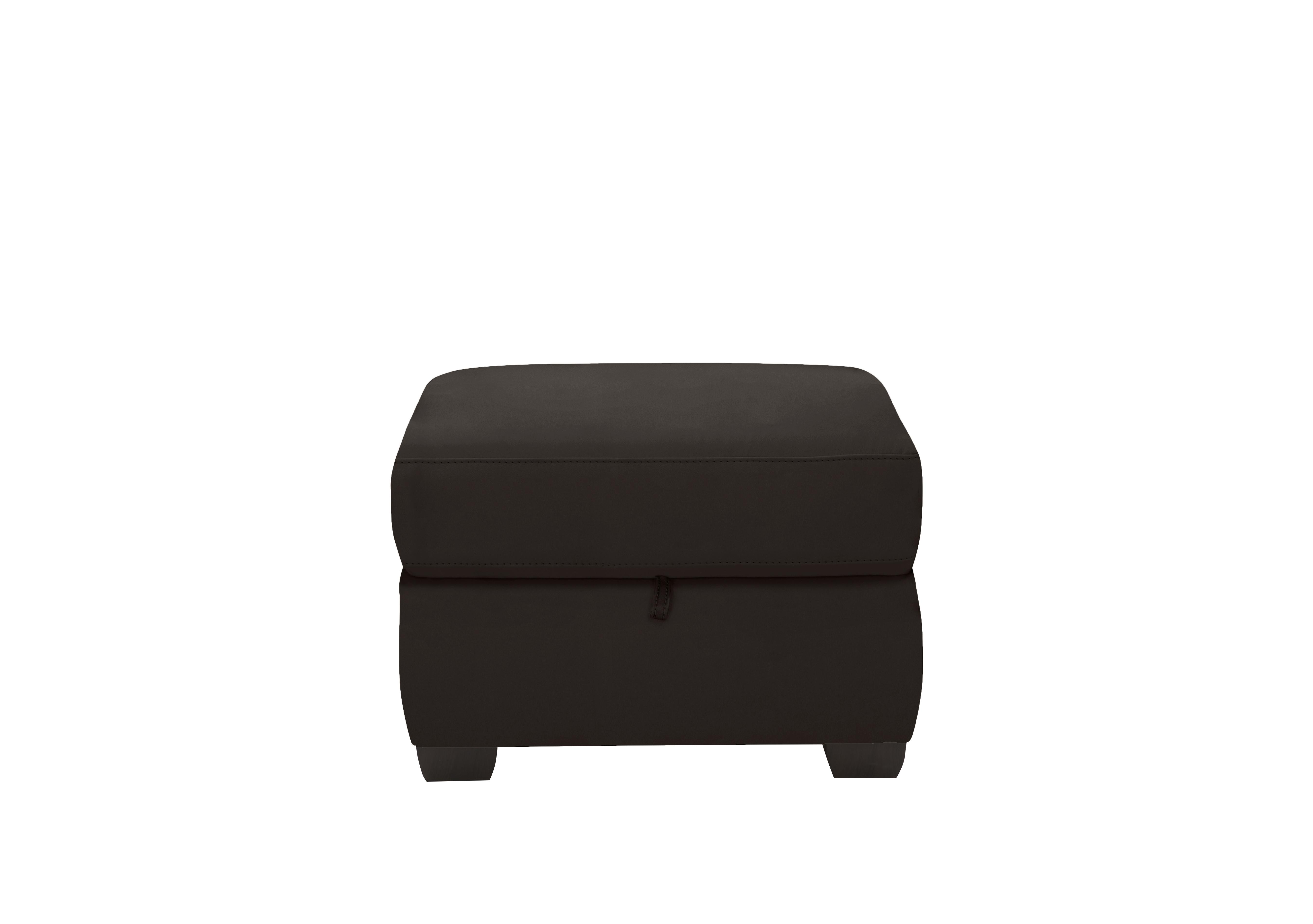 Optimus Leather Storage Footstool in Bv-1748 Dark Chocolate on Furniture Village