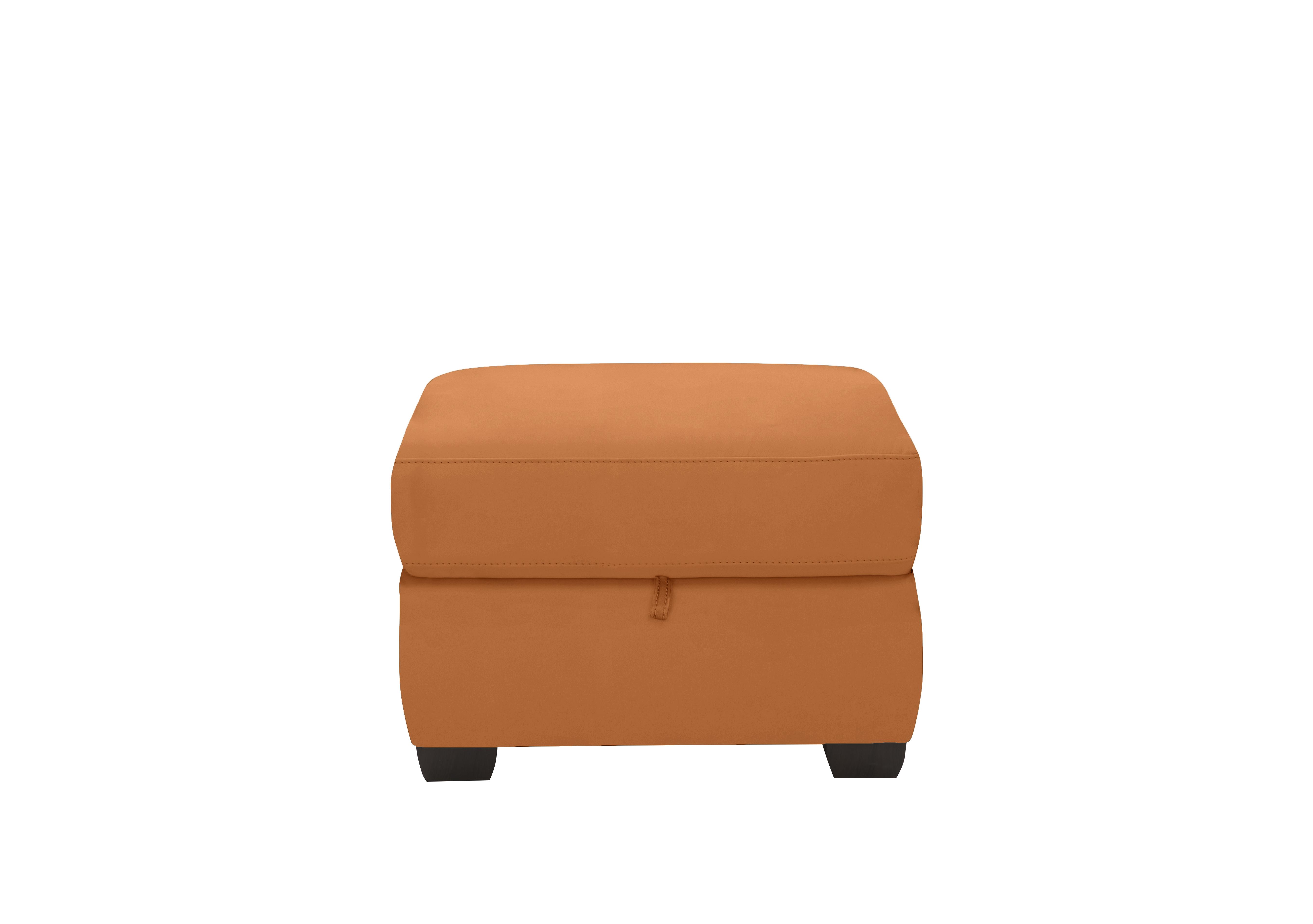 Optimus Leather Storage Footstool in Bv-335e Honey Yellow on Furniture Village