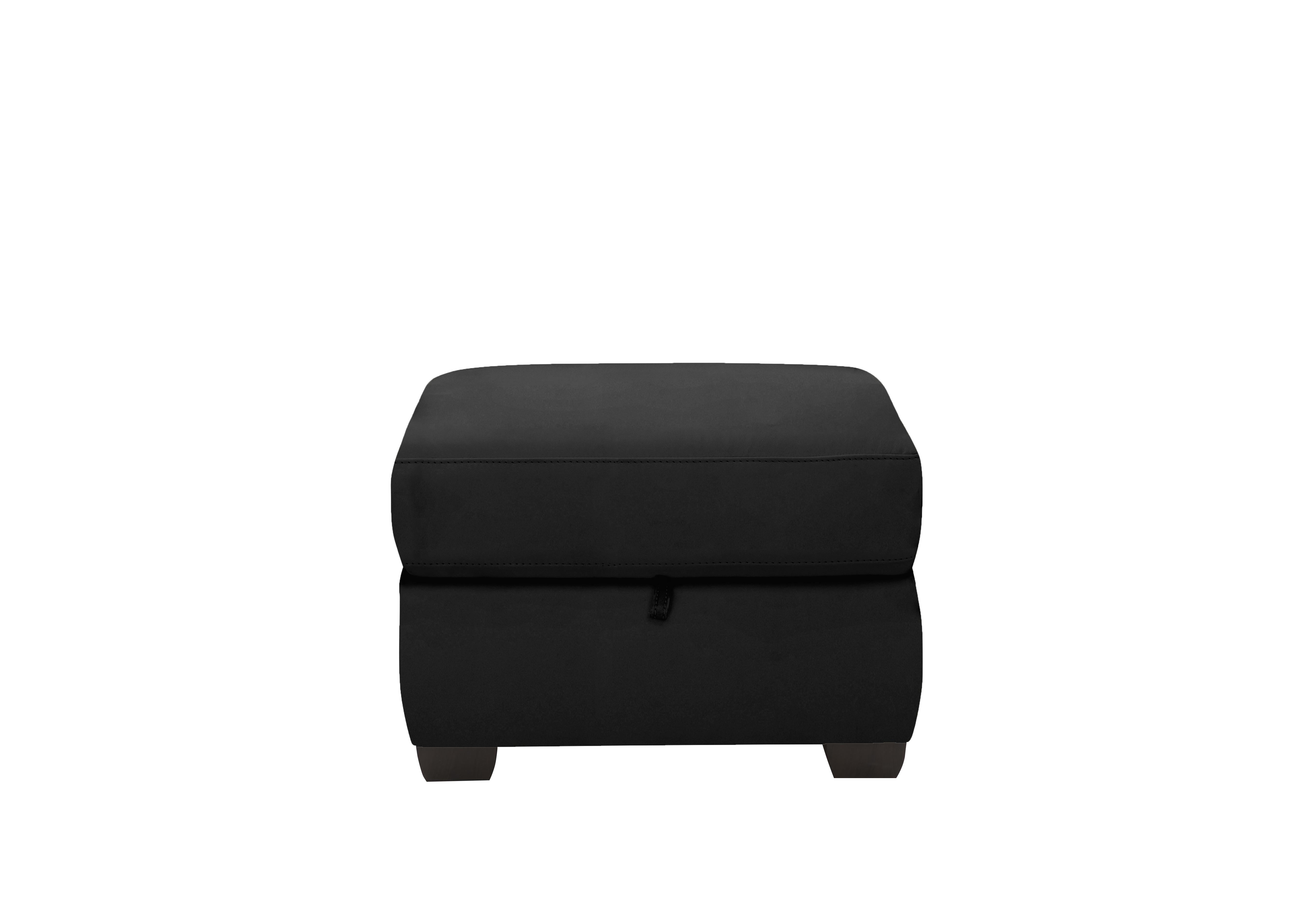 Optimus Leather Storage Footstool in Bv-3500 Classic Black on Furniture Village