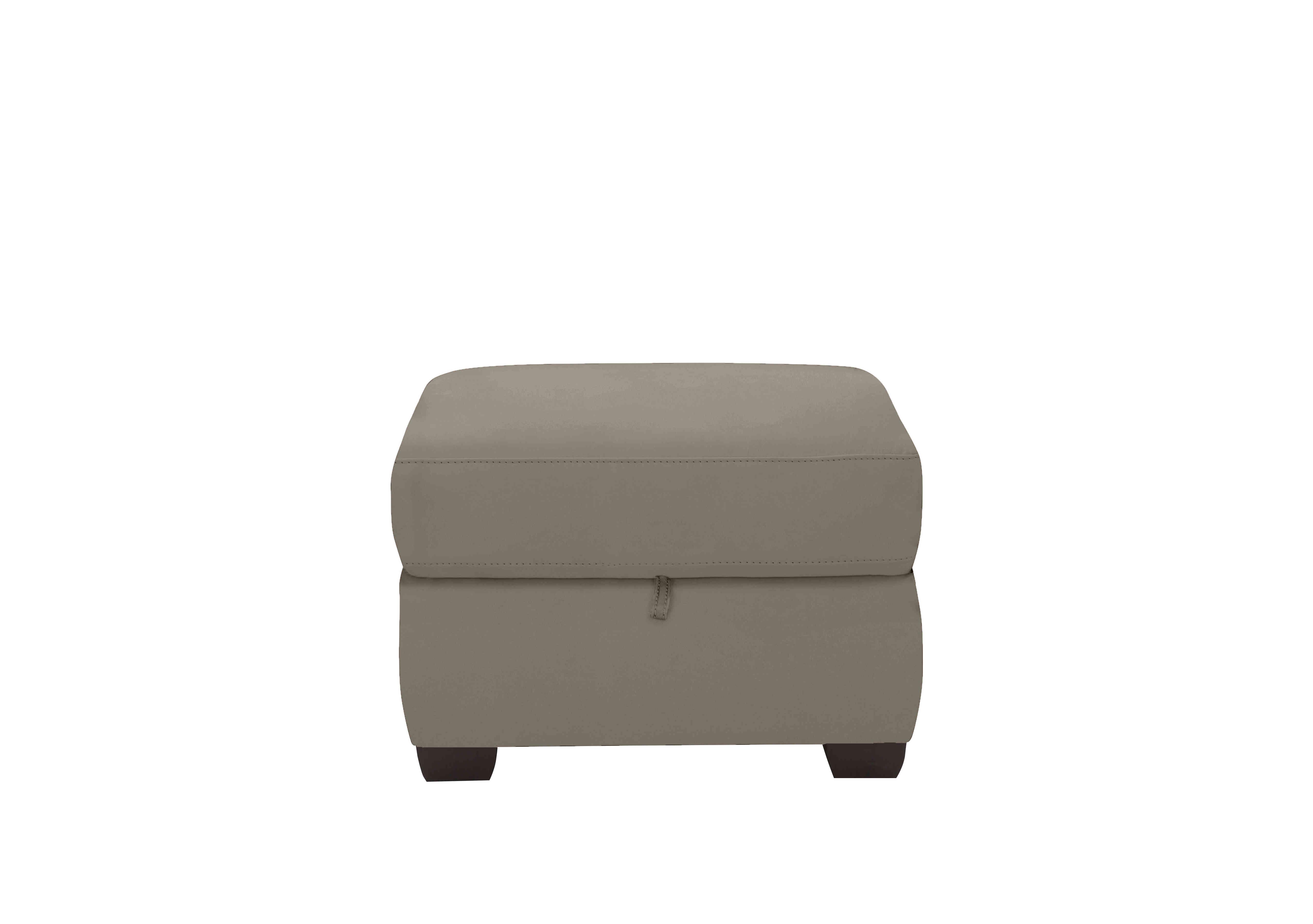 Optimus Leather Storage Footstool in Bv-722a Taupe on Furniture Village